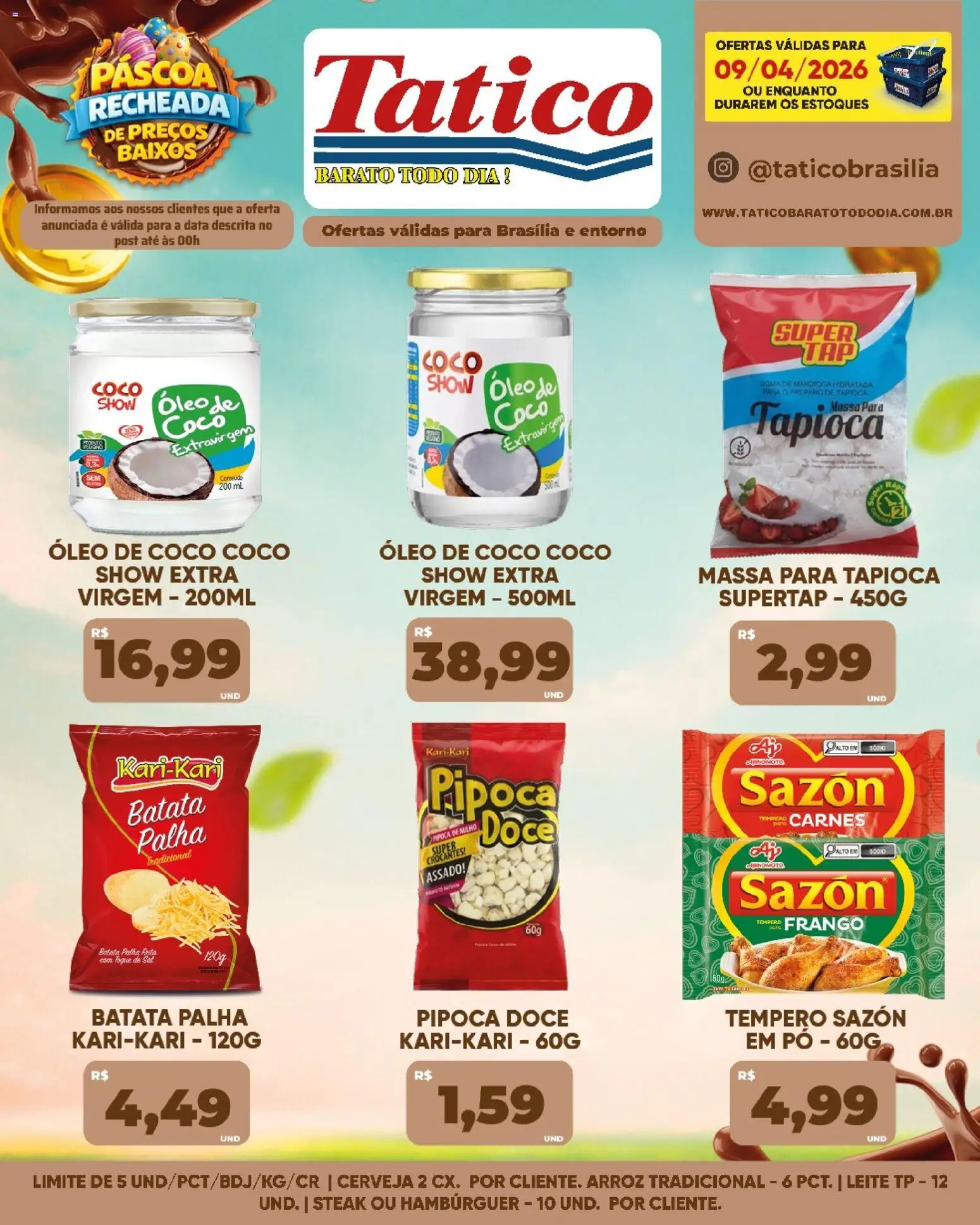 Tatico Folheto - válido de 09.04.2026 | Página: 20 | Produtos: Leite, Cerveja, Batata palha, Batata