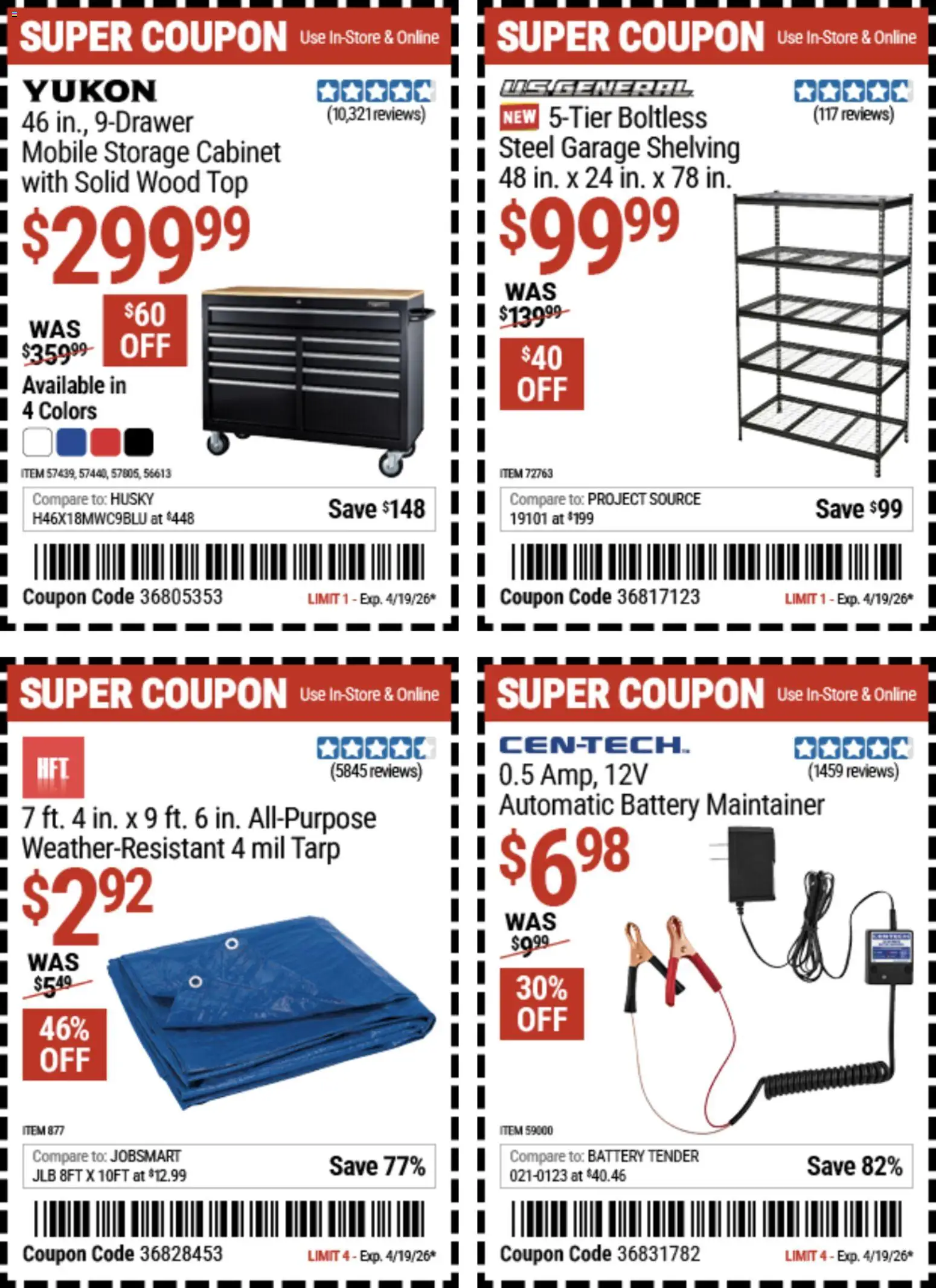 Harbor Freight Spring Black Friday - valid from 14.04.2026 | Page: 1 | Products: Battery