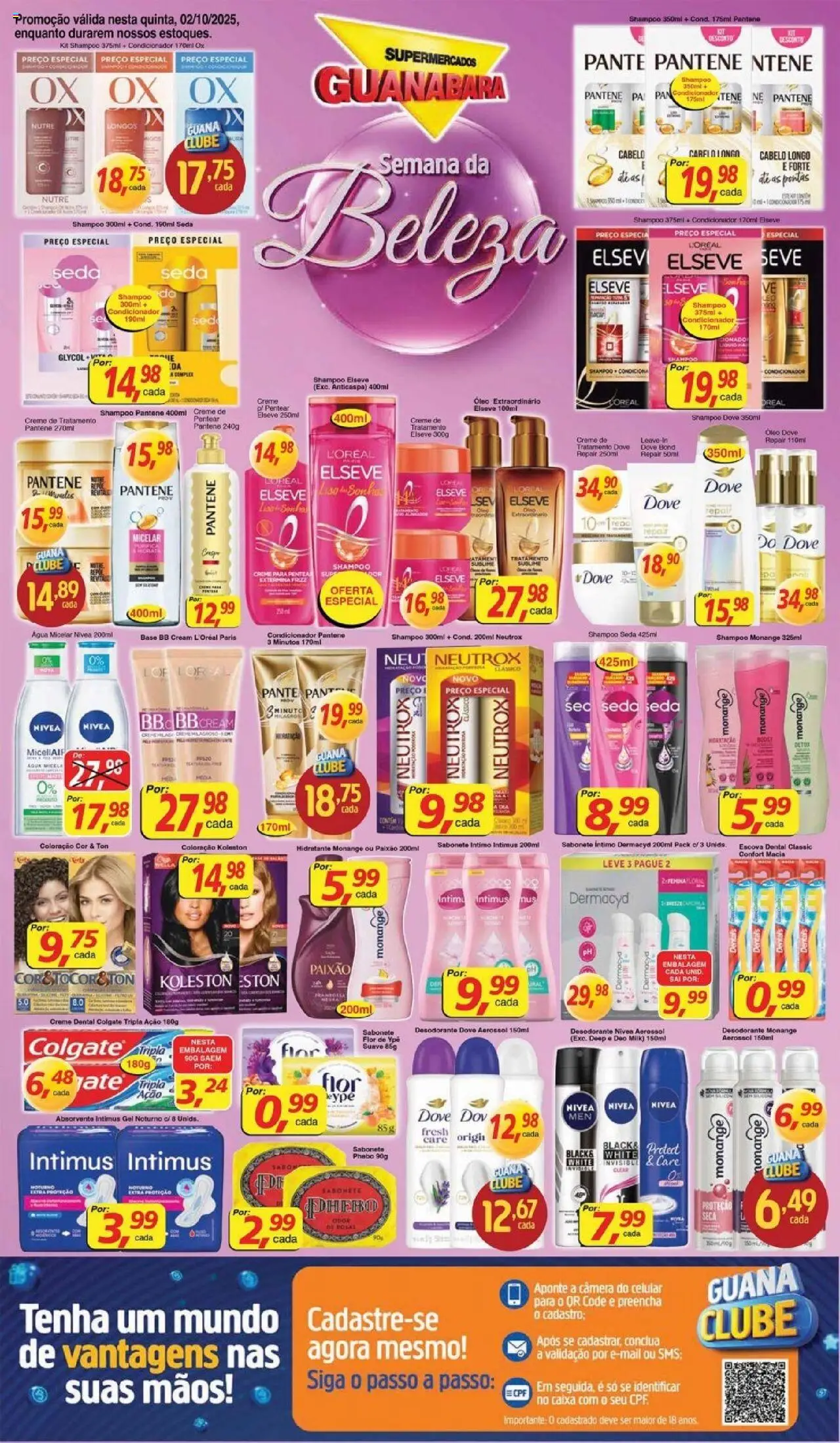 Supermercados Guanabara Folheto - válido de 02.10.2025 | Página: 2 | Produtos: Condicionador, Desodorante, Base, Botas