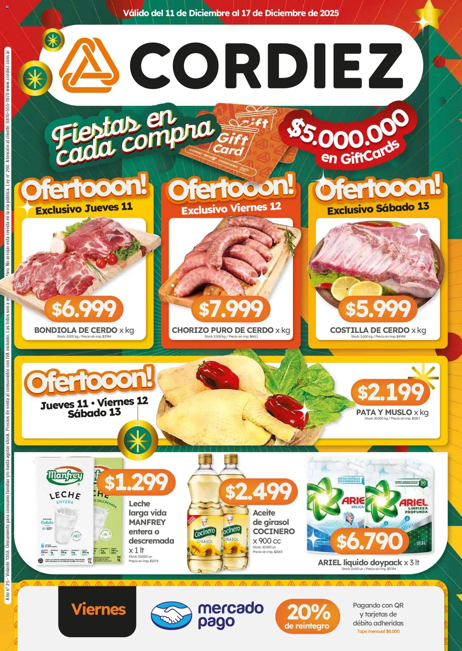 Cordiez ofertas │ válido desde el 11.12.2025 | Página: 1 | Productos: Aceite, Chorizo, Cerdo, Té