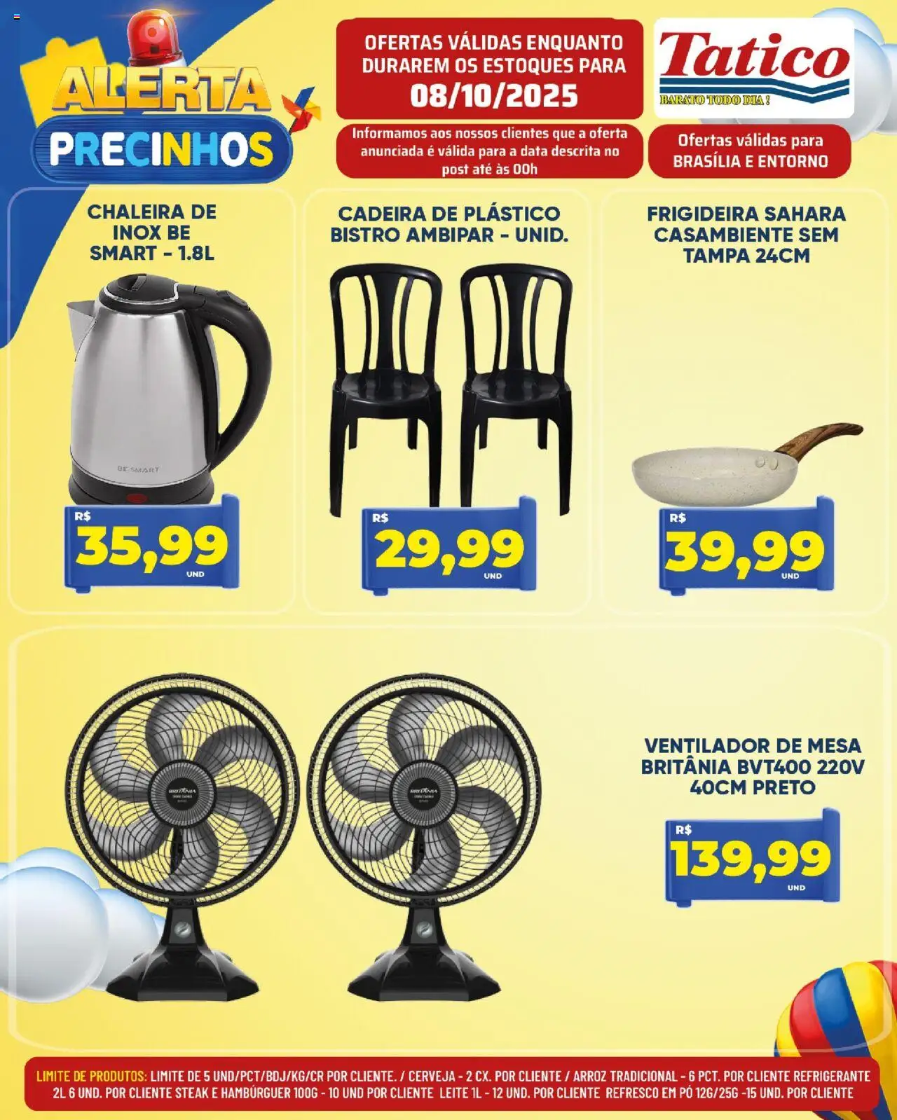 Tatico Folheto - válido de 09.10.2025 | Página: 43 | Produtos: Chaleira, Ventilador, Ventilador de mesa, Cerveja