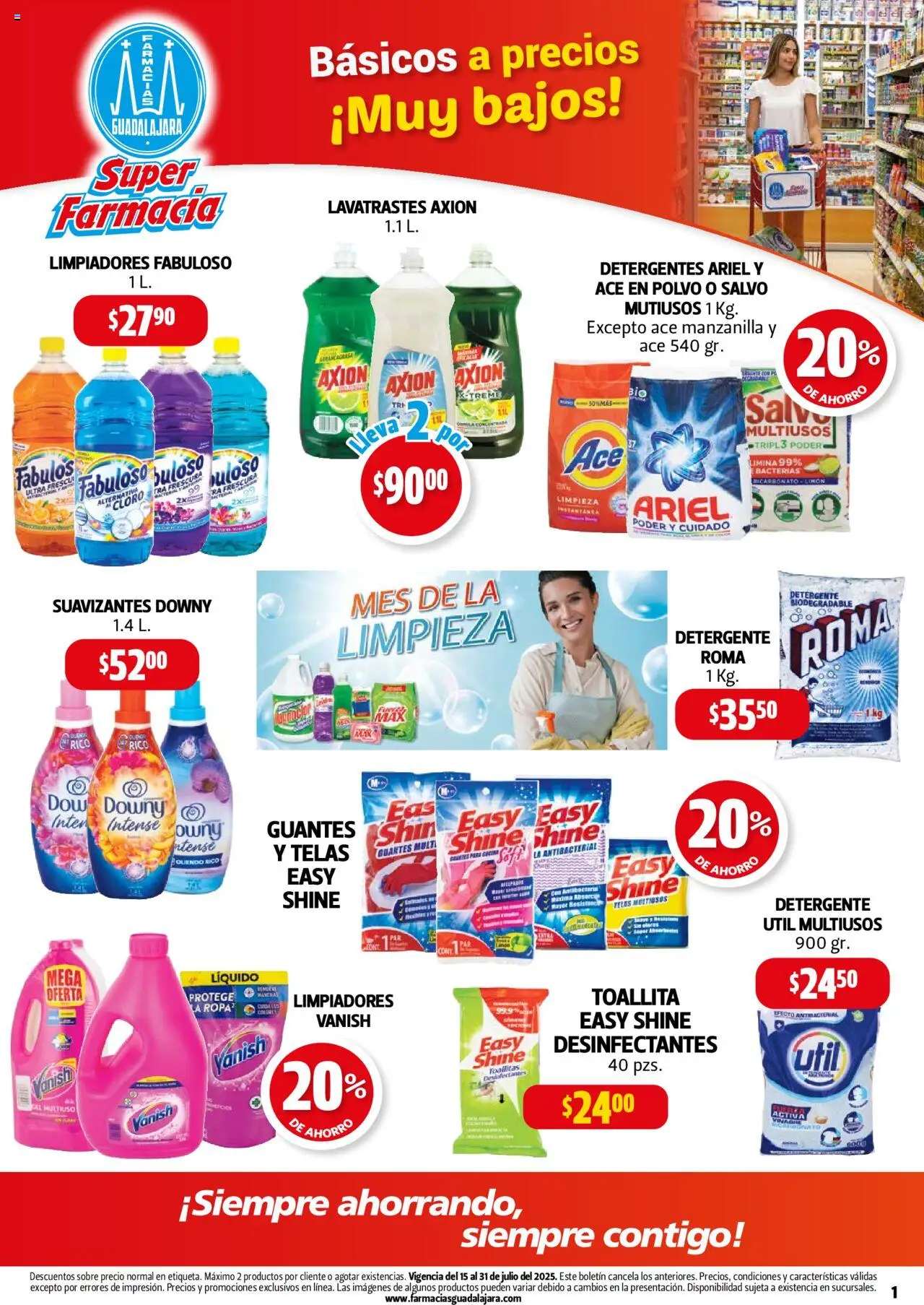 Nuevas ofertas de Farmacia Guadalajara válidas en toda la República Mexicana desde el 15.07.2025. ¡Encuentra las mejores ofertas en Farmacia Guadalajara - Catálogo! | Página: 1 | Productos: Detergente, Guantes, Polvo, Sobre