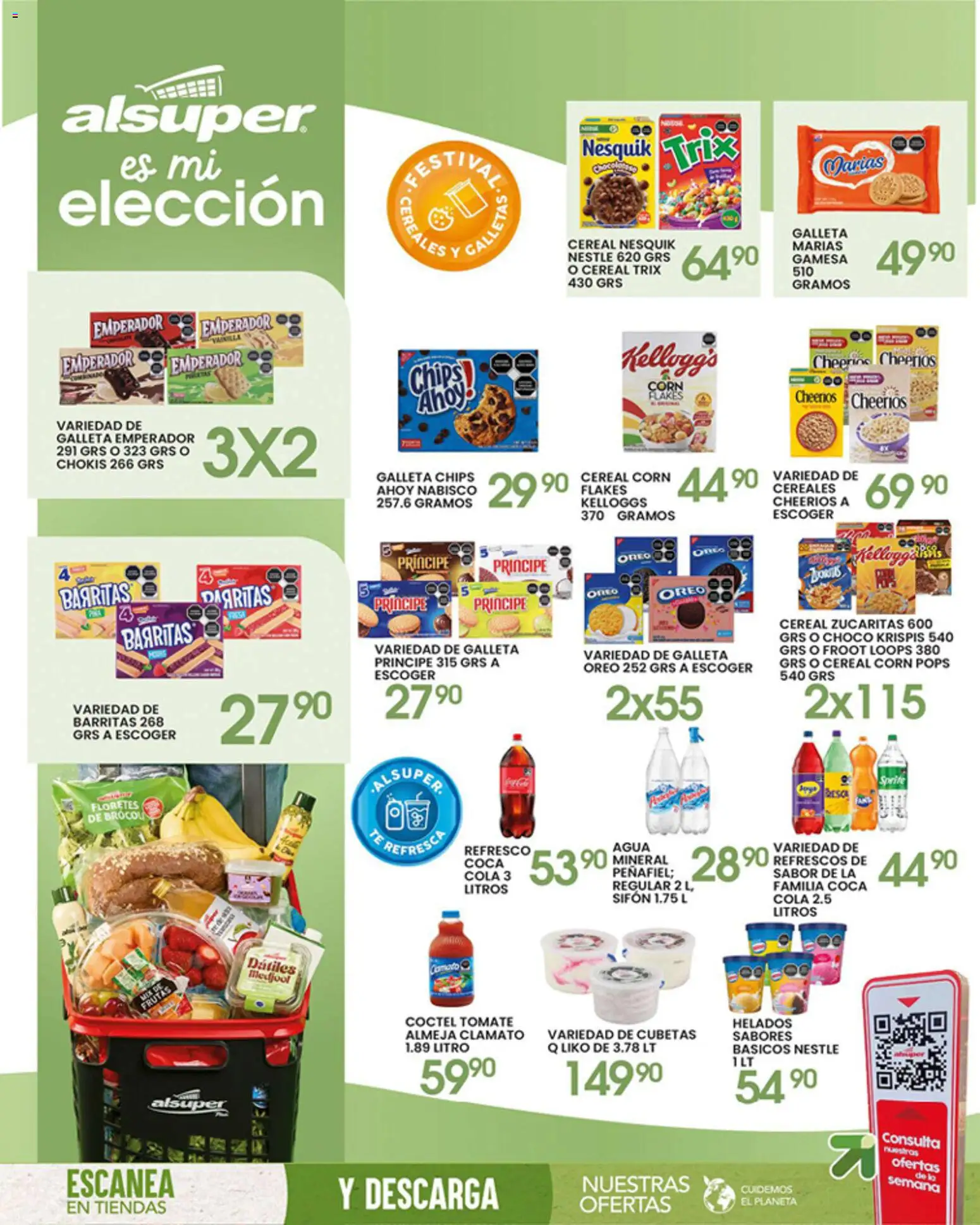 Nuevas ofertas de Alsuper válidas en toda la República Mexicana desde el 10.04.2026. ¡Encuentra las mejores ofertas en Alsuper folleto! | Página: 8 | Productos: Refresco, Tomate, Cereales, Galletas
