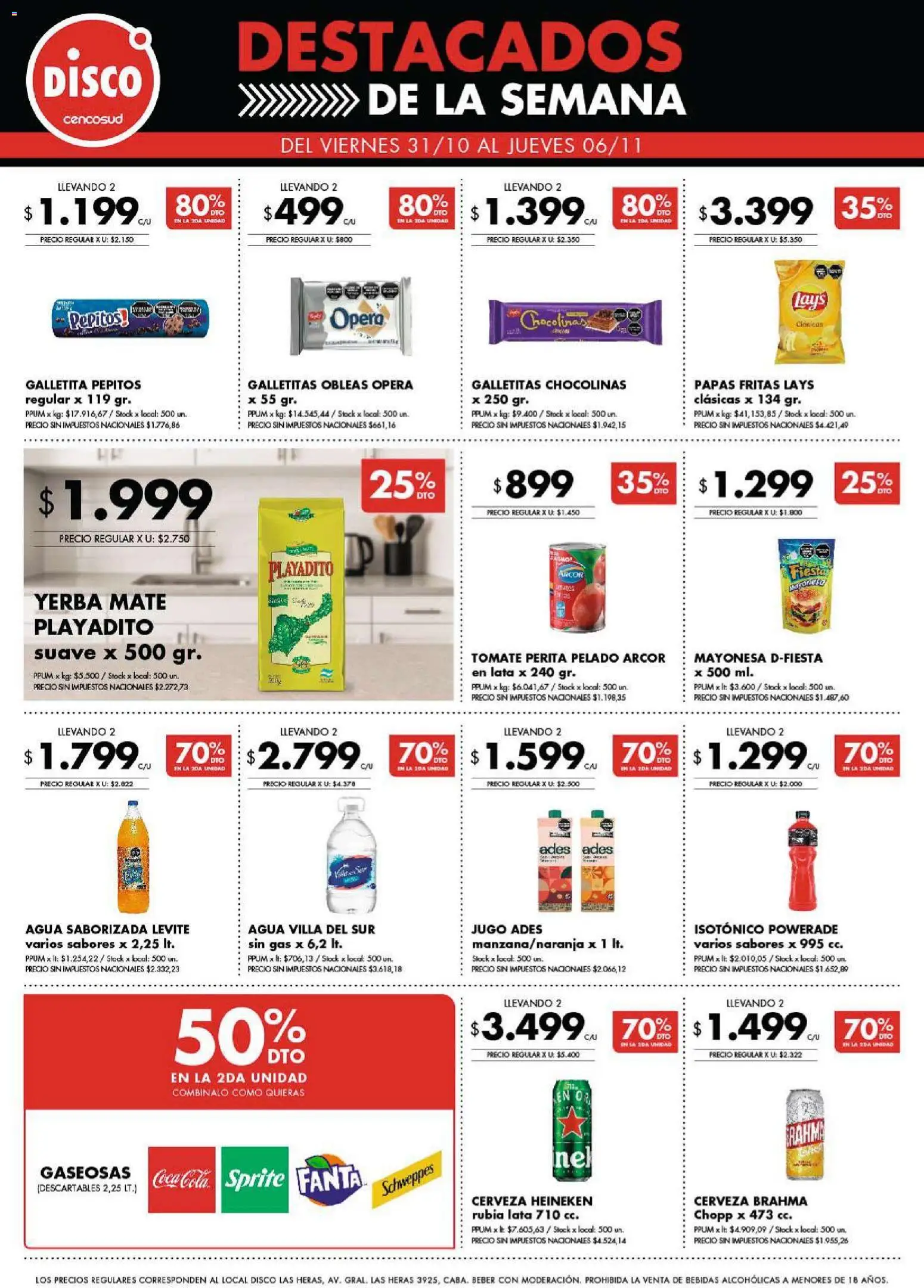 Disco ofertas │ válido desde el 31.10.2025 | Página: 8 | Productos: Disco, Galletitas, Cerveza, Agua saborizada