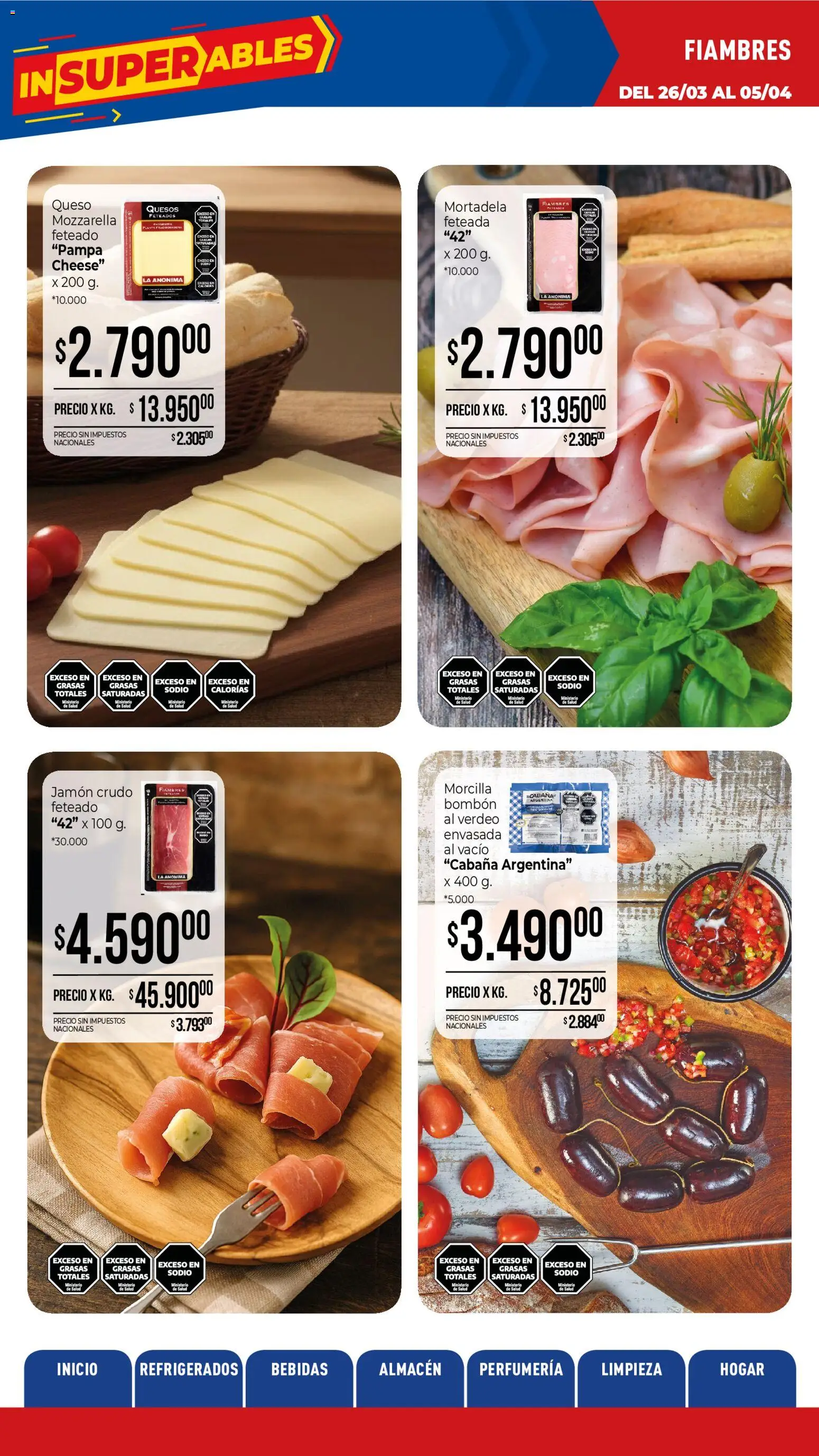 La Anonima - catalogos-masivos - insuperables-13-26-litoral │ válido desde el 26.03.2026 | Página: 4 | Productos: Jamón crudo, Sal, Queso, Jamón
