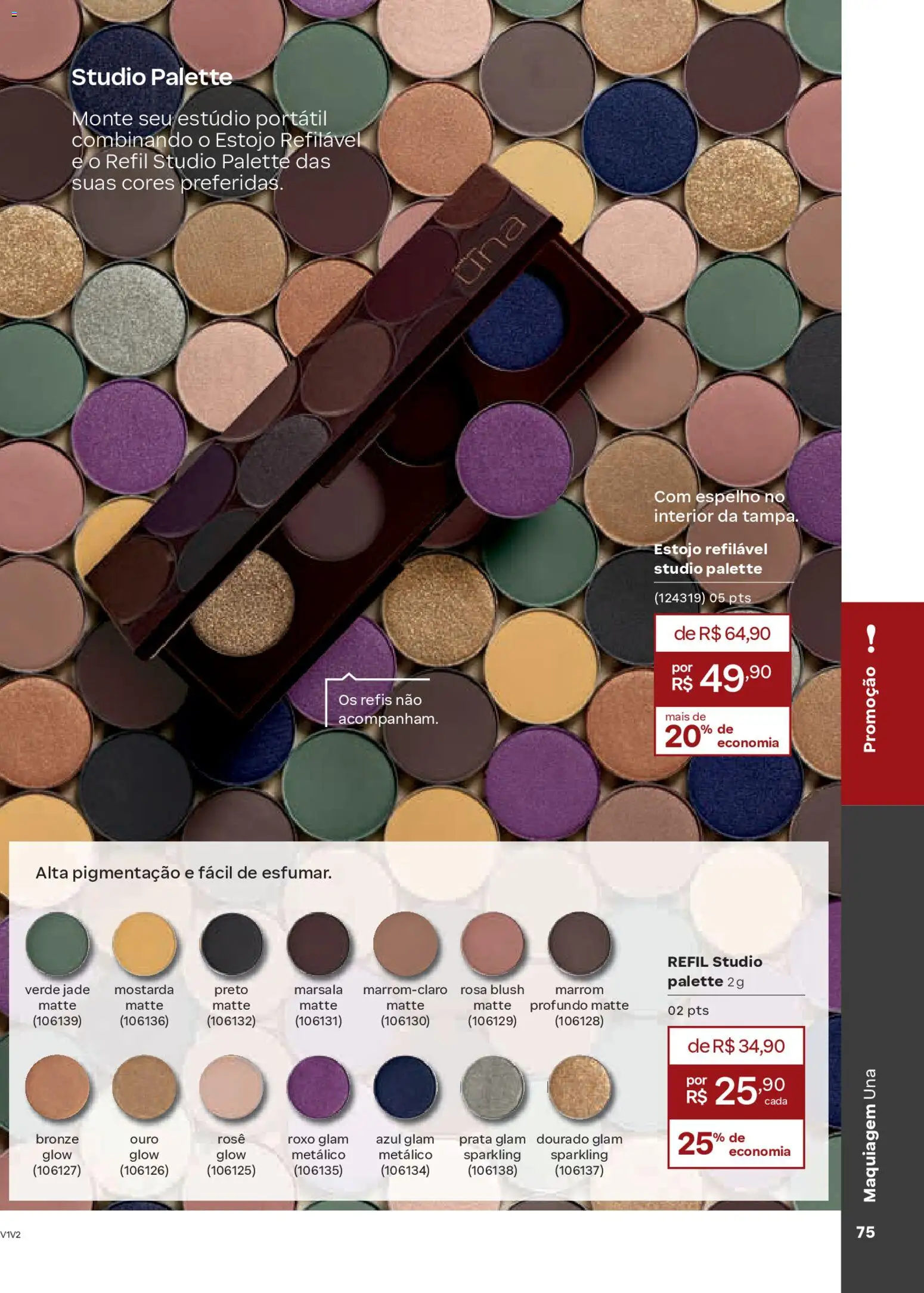 Natura Folheto - válido de 19.02.2026 | Página: 75 | Produtos: Maquiagem, Blush, Espelho