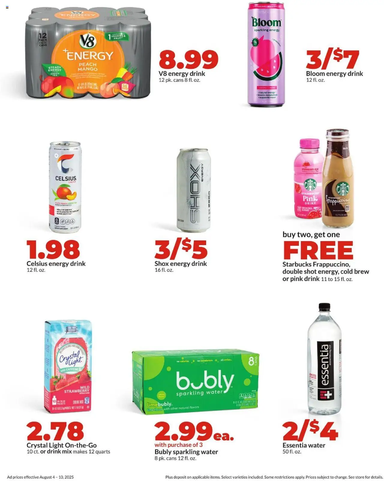 HyVee Weekly Ad - valid from 04.08.2025 | Page: 24 | Products: Water, Mango, Peach, Lime