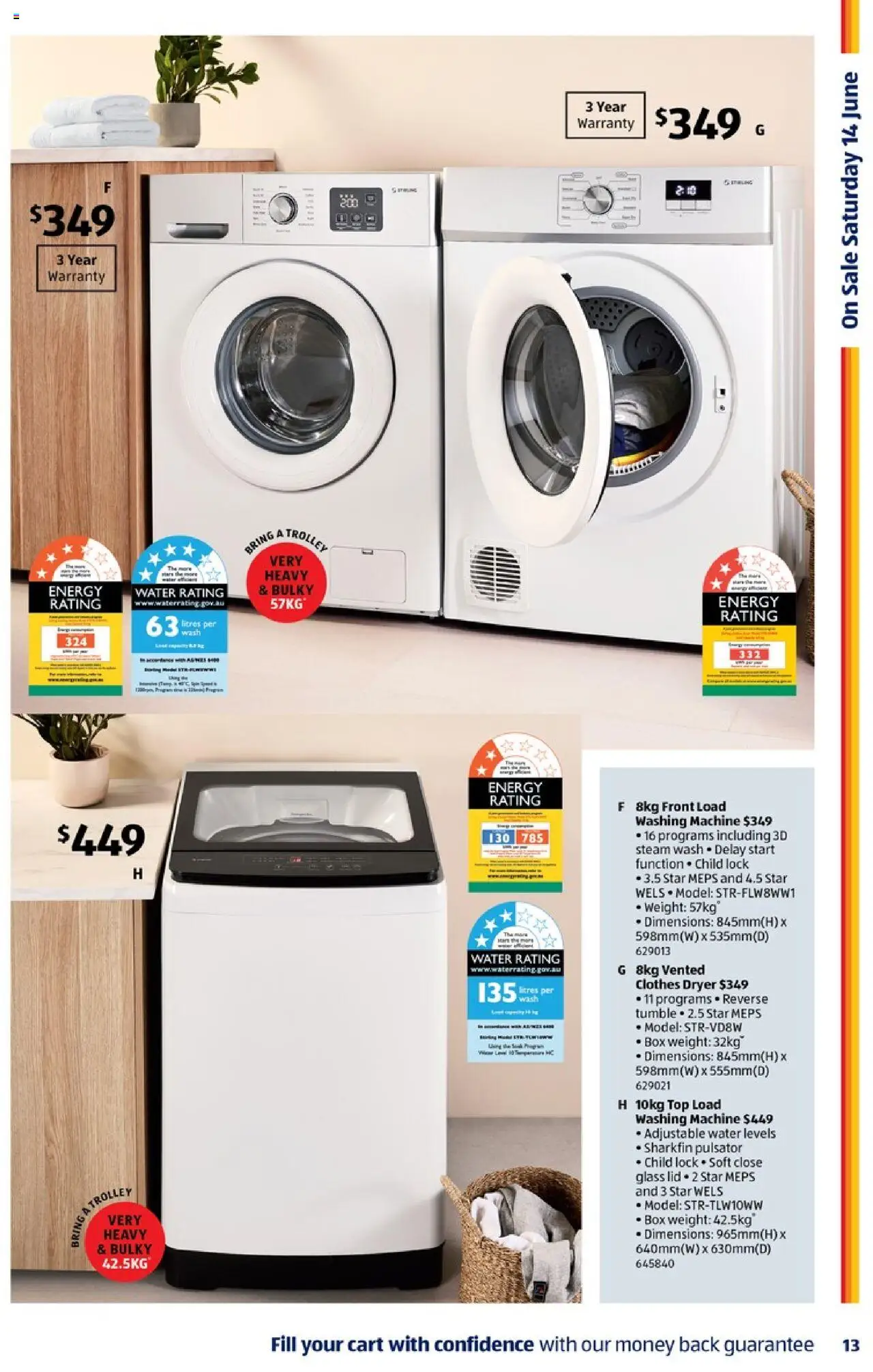 Aldi catalogue - valid from 11.06.2025 | Page: 13 | Products: Cart, Trolley, Washing machine, Dryer