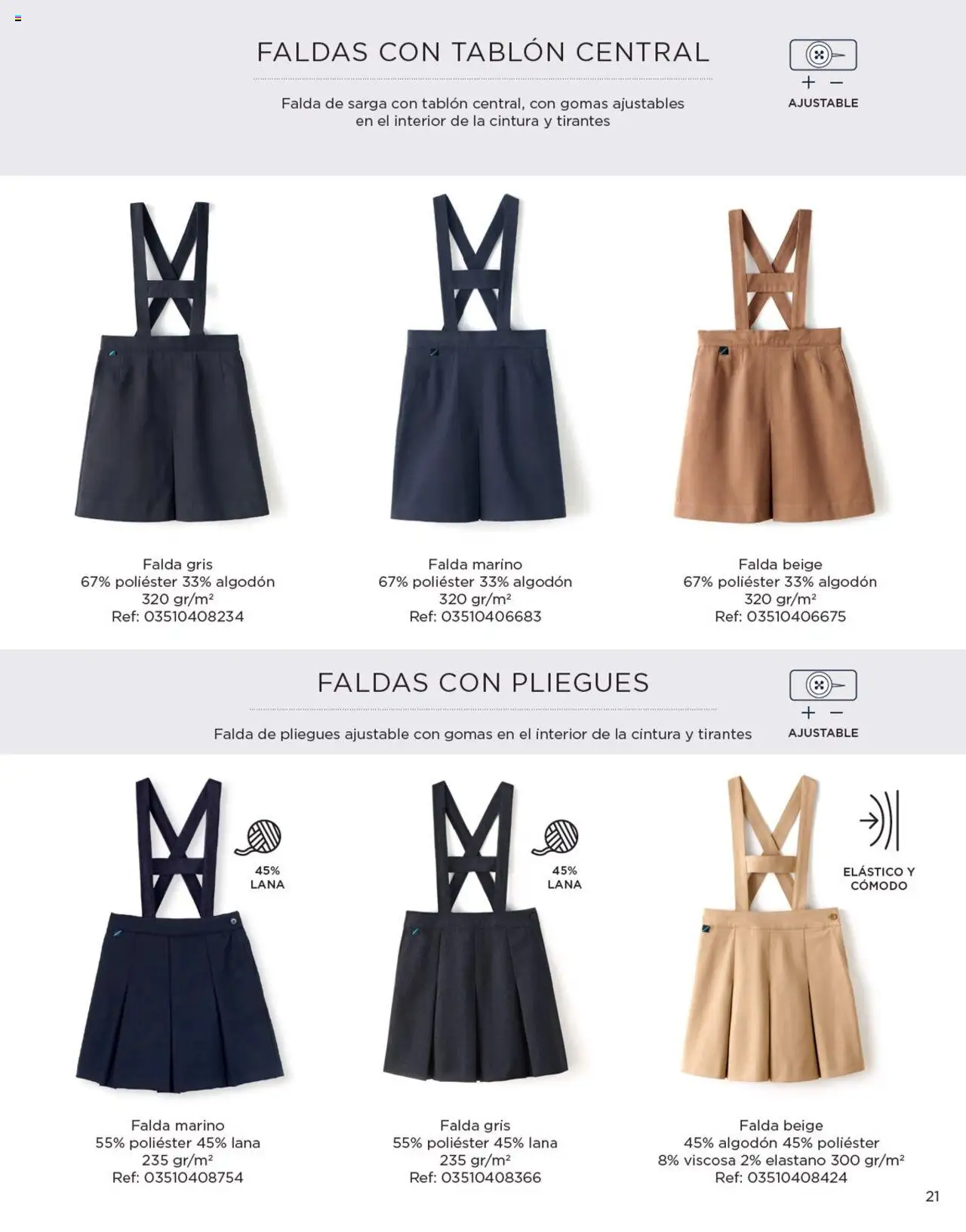 Nuevas ofertas de El Corte Inglés válidas en toda la República Mexicana desde el 04.04.2025. ¡Encuentra las mejores ofertas en El Corte Inglés catálogo Colección Uniformes 2024! | Página: 21 | Productos: Faldas, Algodón, Falda, Tirantes