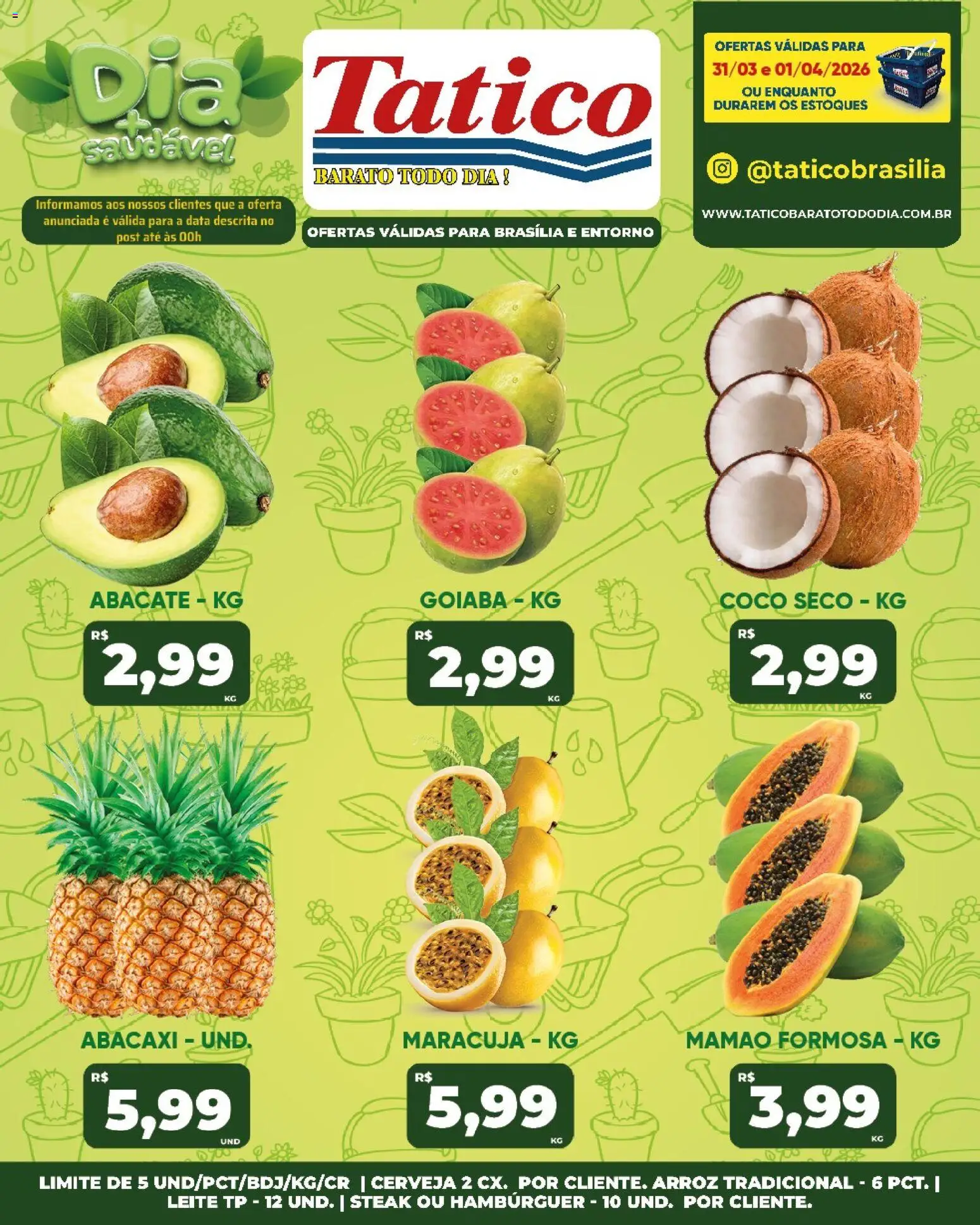 Tatico Folheto - válido de 02.04.2026 | Página: 27 | Produtos: Goiaba, Maracujá, Leite, Hambúrguer