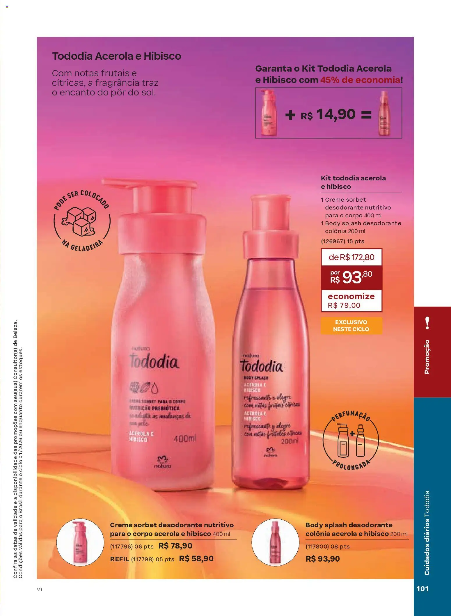 Natura Folheto - válido de 26.12.2025 | Página: 101 | Produtos: Hibisco, Creme, Body, Acerola