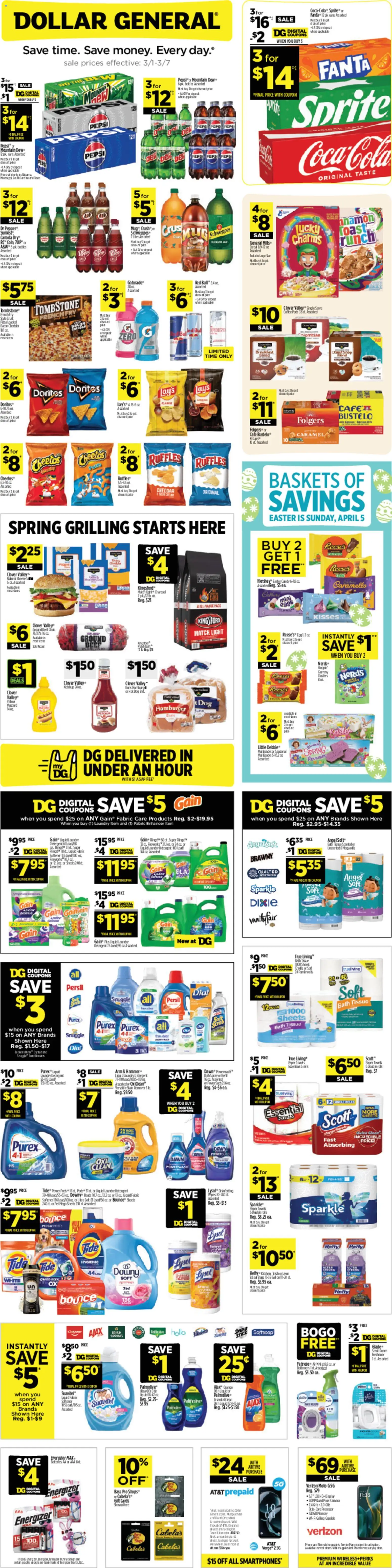 Dollar General Weekly Ad - valid from 01.03.2026 | Page: 1 | Products: Ring, Milk, Detergent, Salt