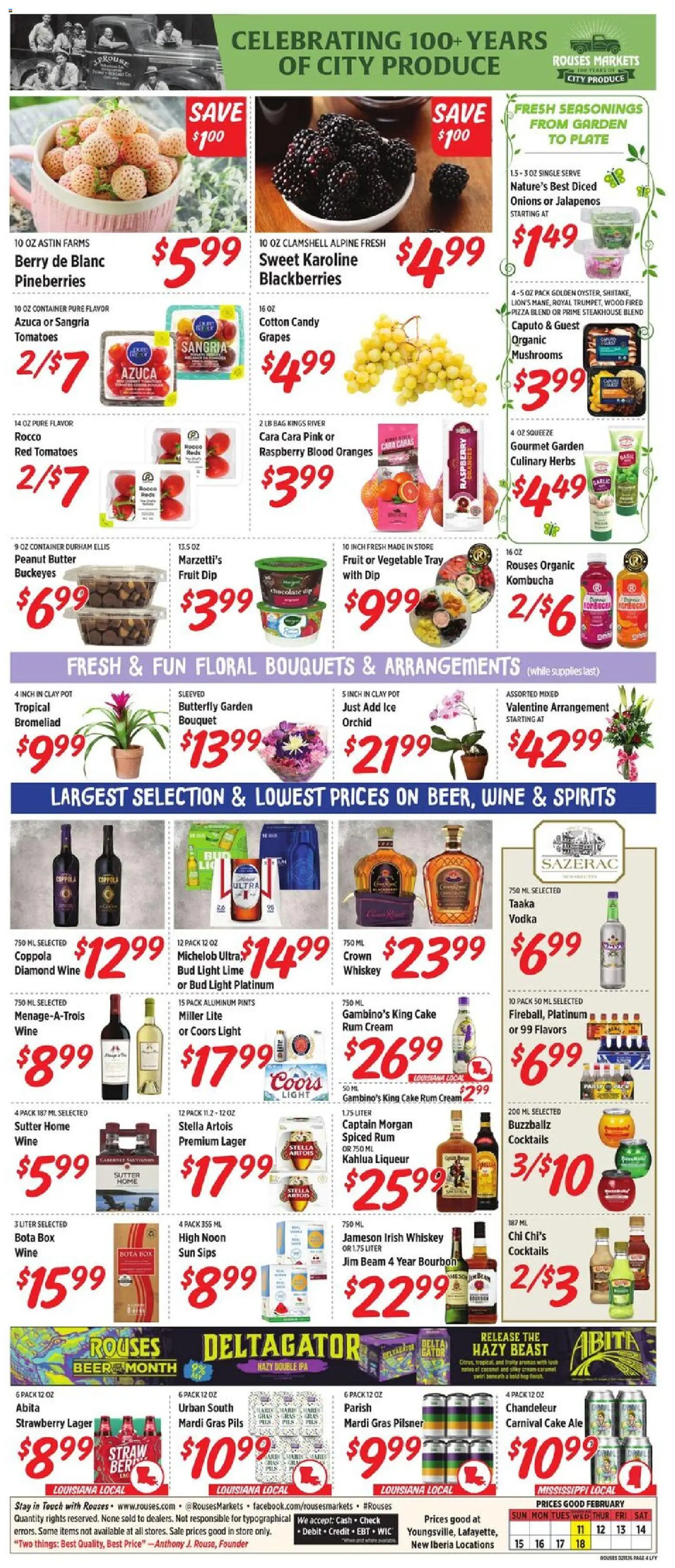 Rouses Weekly Ad - LA - valid from 11.02.2026 | Page: 8 | Products: Box, Butter, Pizza, Cream