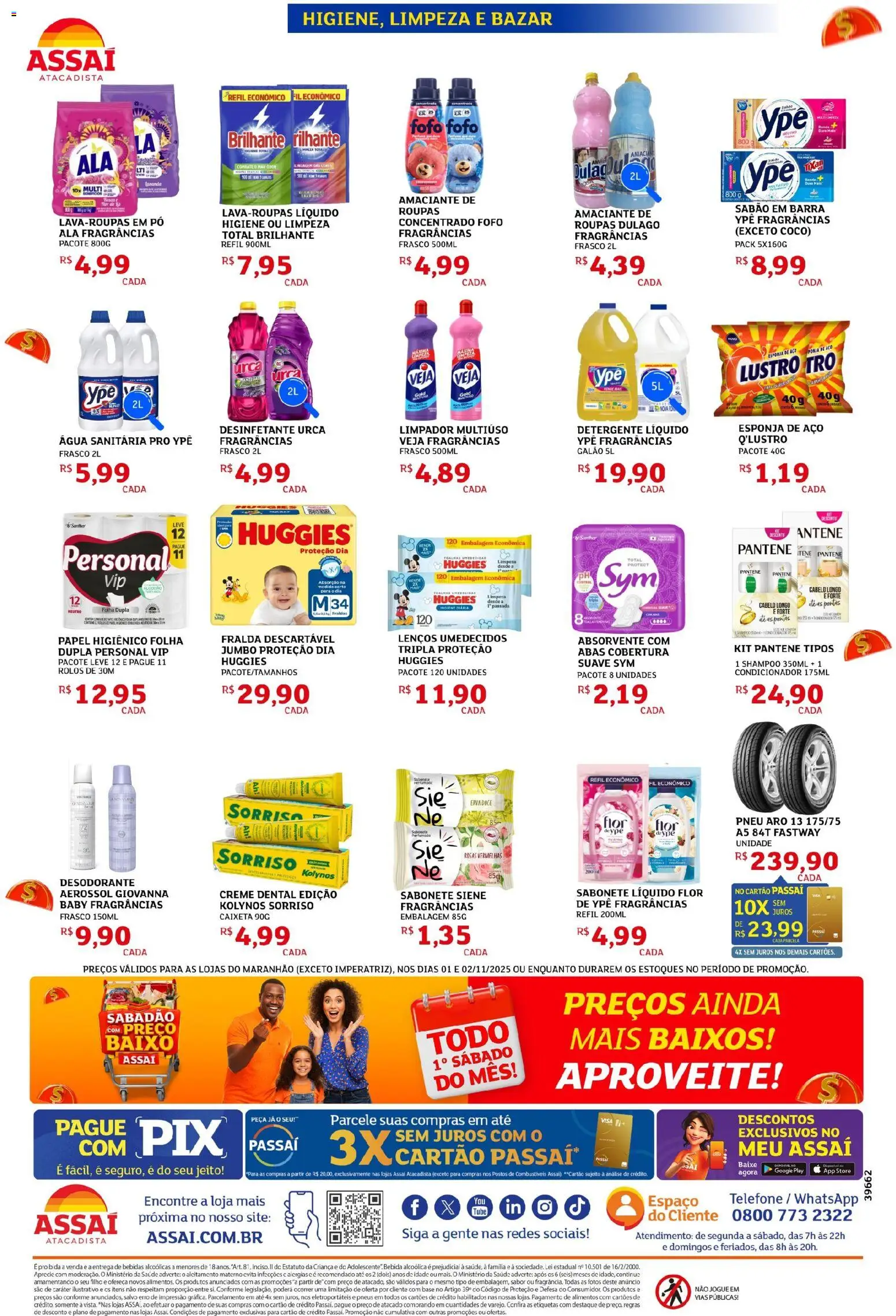 Assaí Atacadista Folheto - válido de 01.11.2025 | Página: 4 | Produtos: Condicionador, Limpador multiuso, Sabão, Desodorante