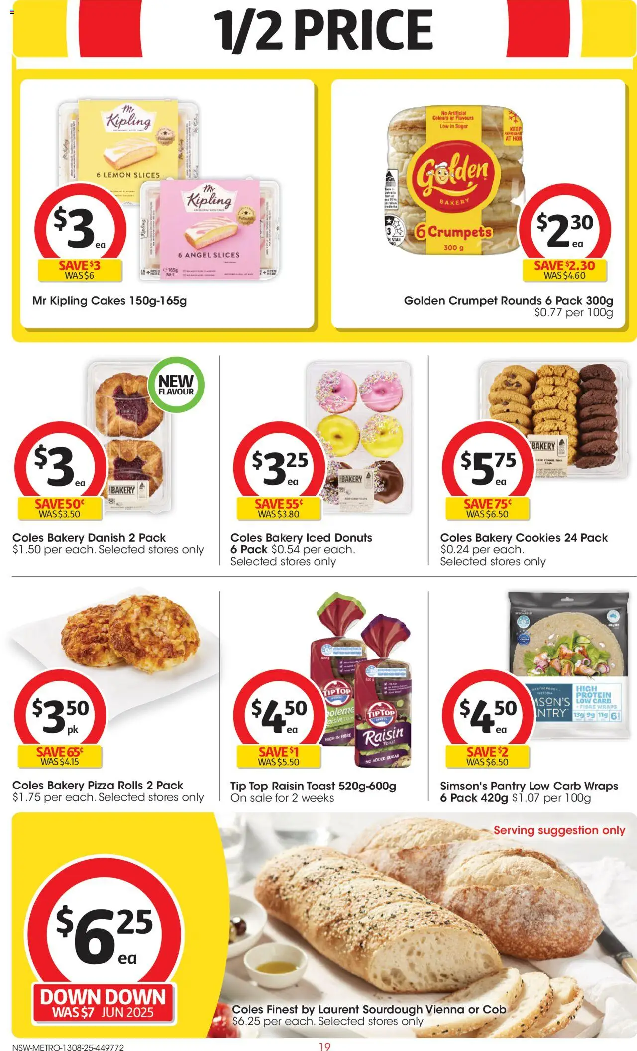 Coles catalogue - valid from 13.08.2025 | Page: 19 | Products: Crumpets, Pizza, Sugar, Lemon