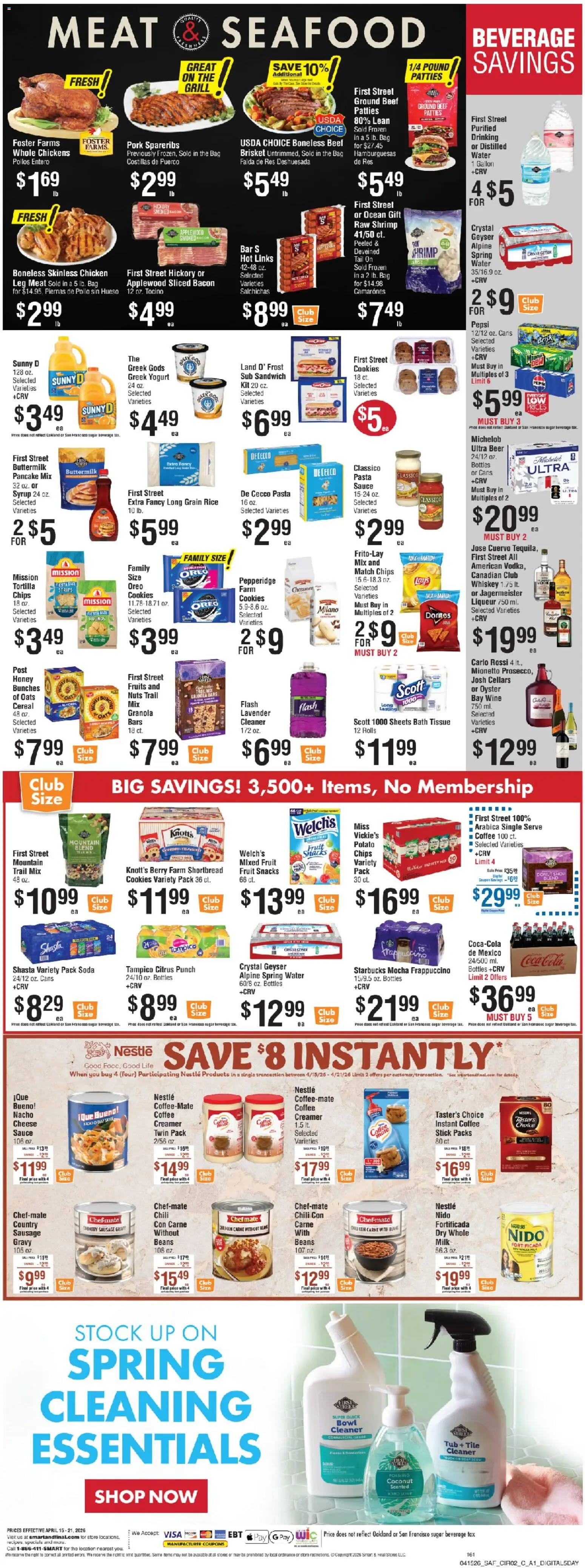 Smart & Final Weekly Ad - valid from 17.04.2026 | Page: 3 | Products: Nuts, Fruits, Sausage, Grill