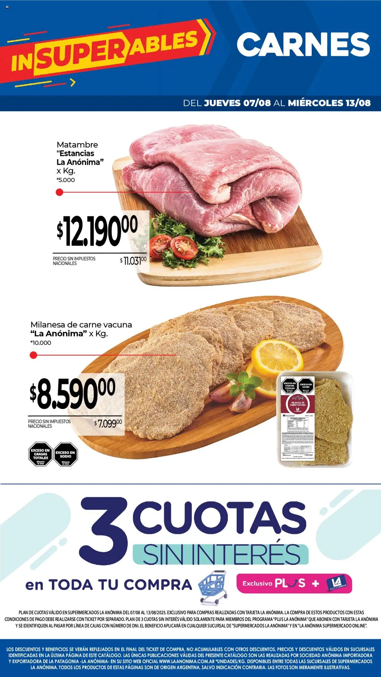 La Anonima catálogo │ válido desde el 07.08.2025 | Página: 2 | Productos: Milanesa