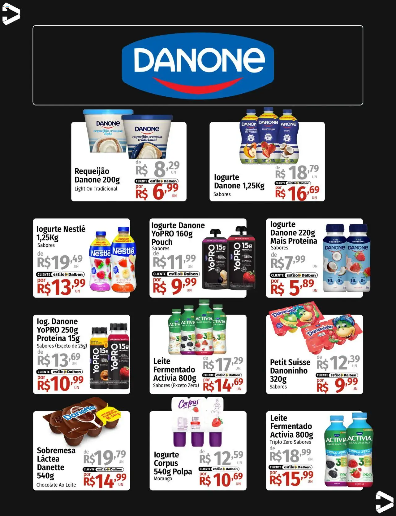 Supermercado Dalben Folheto - válido de 14.10.2025 | Página: 17 | Produtos: Leite, Chocolate, Requeijão, Ameixa