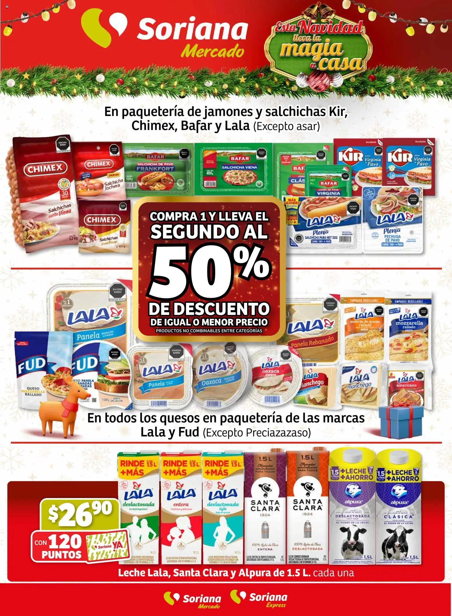 Nuevas ofertas de Soriana válidas en toda la República Mexicana desde el 28.11.2025. ¡Encuentra las mejores ofertas en Soriana - Fin de Semana Mercado: BCS, Son y Sin! | Página: 3 | Productos: Salchicha, Leche, Queso