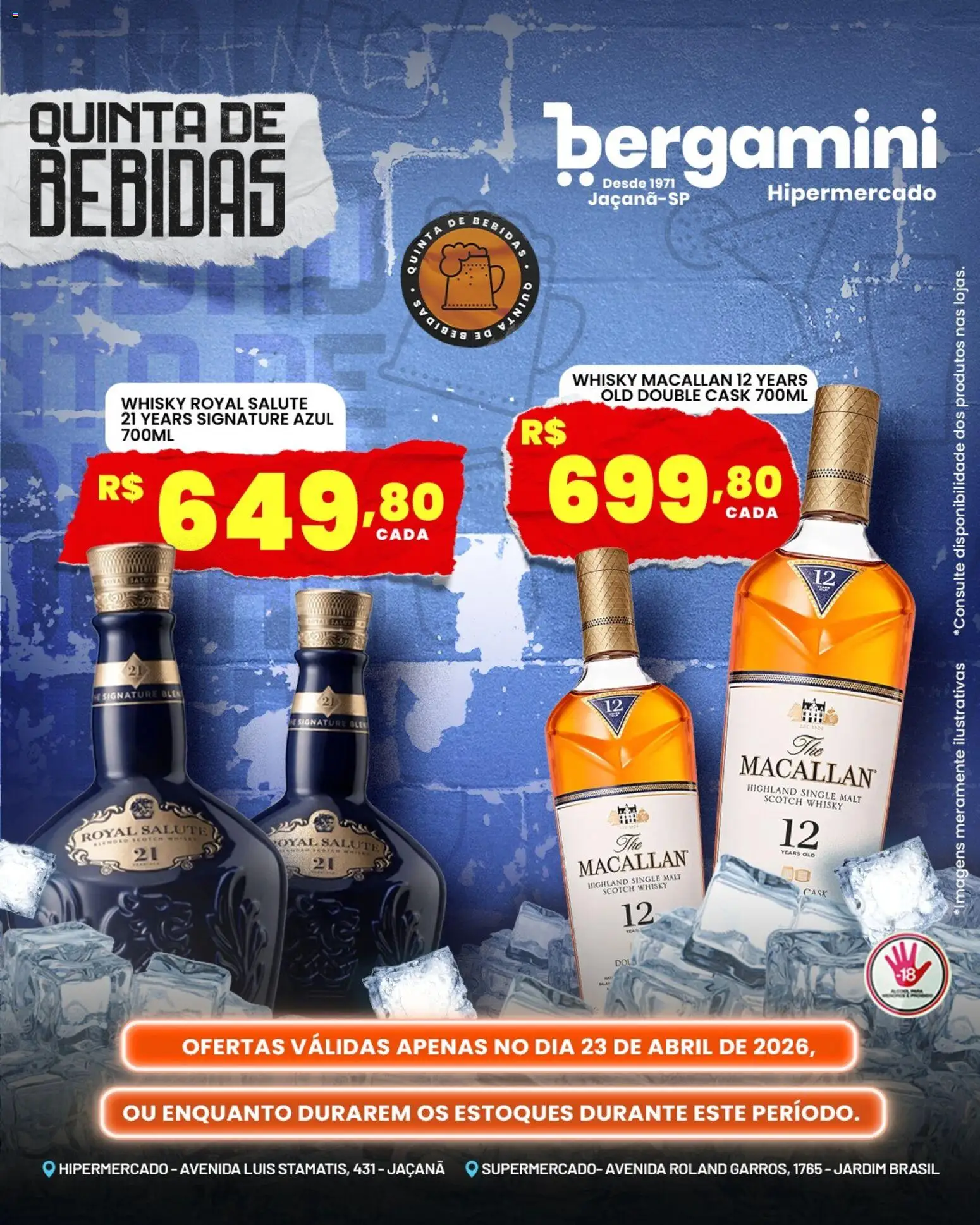 Supermercado Bergamini Folheto - válido de 23.04.2026 | Página: 12 | Produtos: Whisky, Tinta