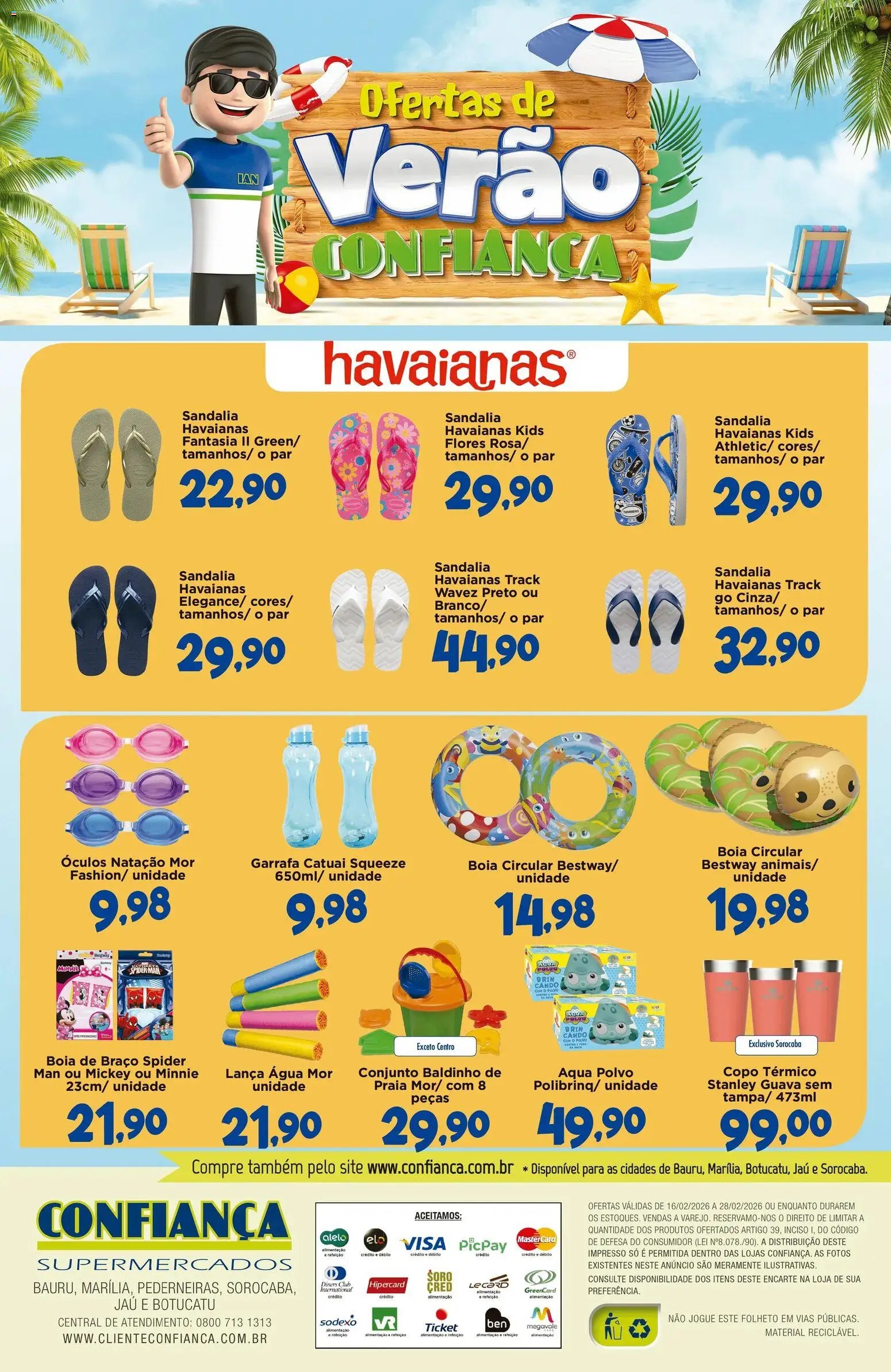 Confiança Folheto - válido de 16.02.2026 | Página: 2 | Produtos: Óculos, Flores, Fantasia, Polvo