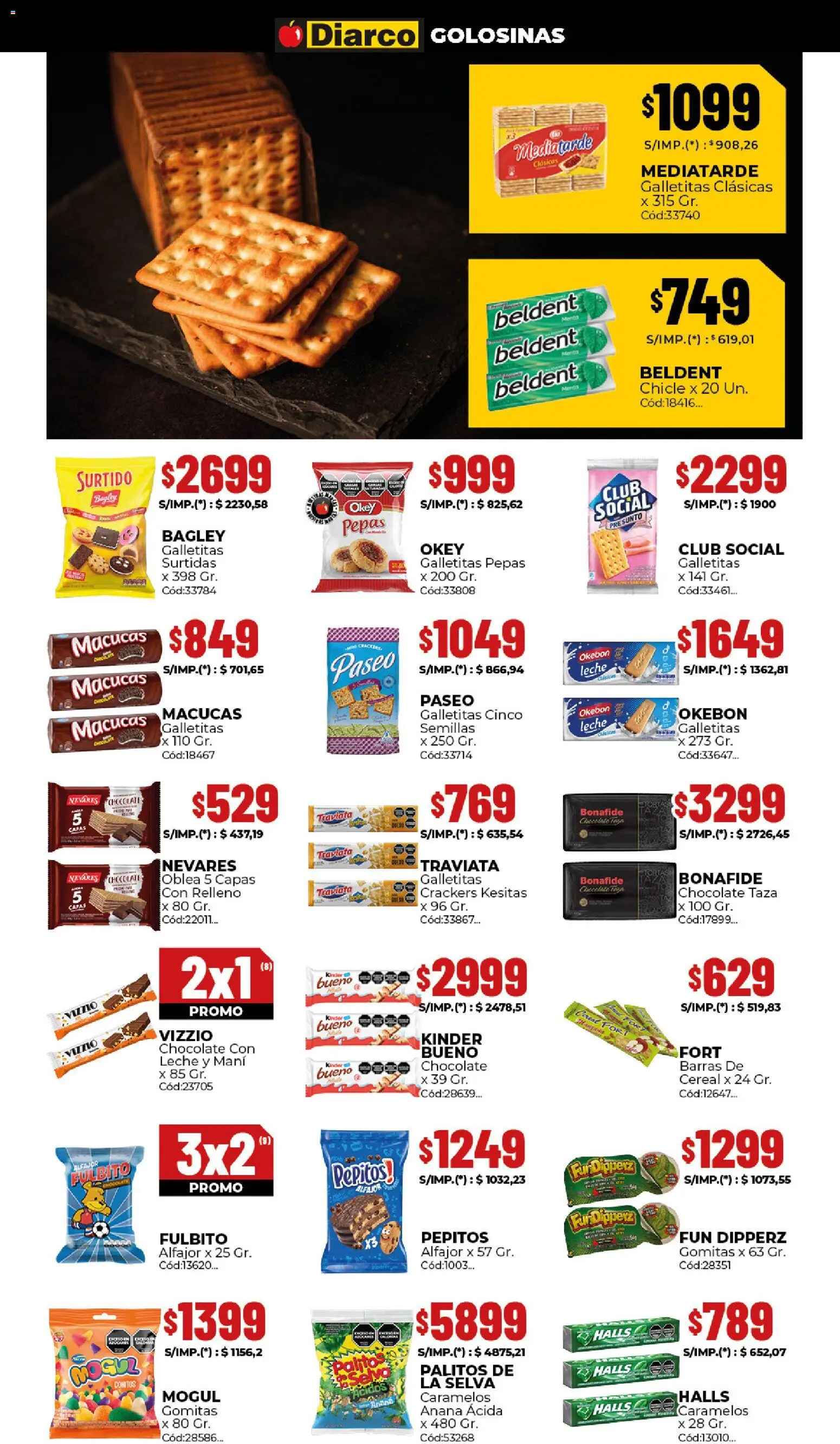 Diarco - Ofertas Sur │ válido desde el 24.11.2025 | Página: 5 | Productos: Chocolate, Chicle, Alfajor, Golosinas