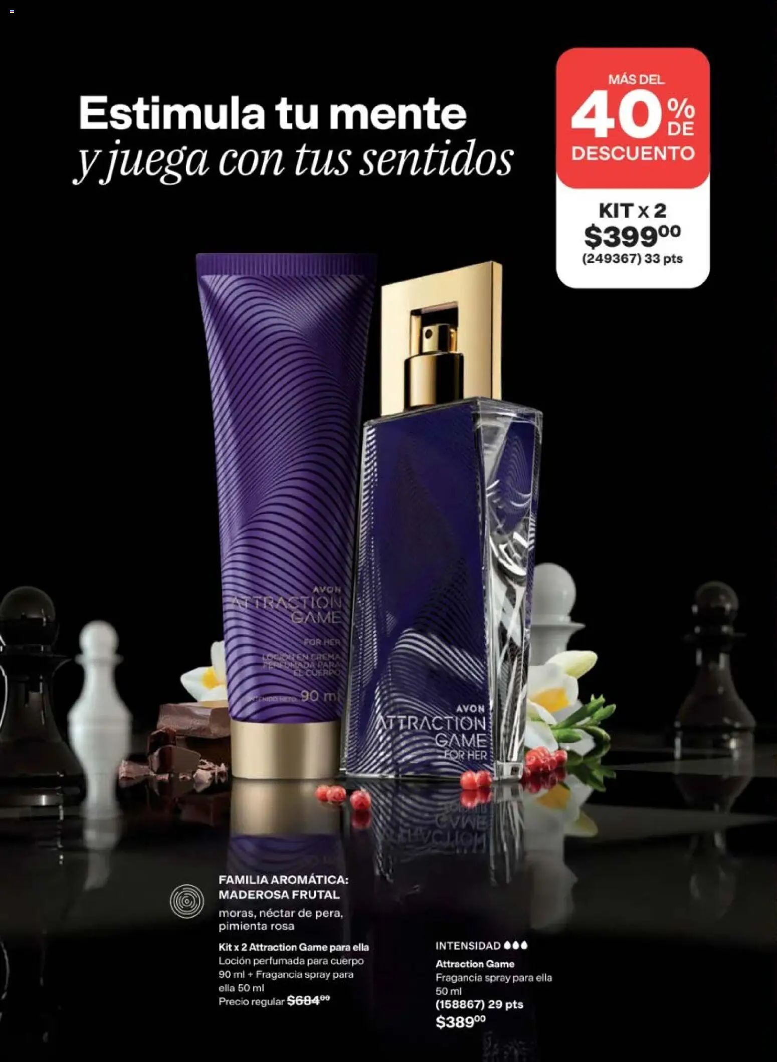 Nuevas ofertas de AVON válidas en toda la República Mexicana desde el 08.05.2026. ¡Encuentra las mejores ofertas en AVON campaña 8 2026! | Página: 46 | Productos: Pimienta, Loción, Fragancia