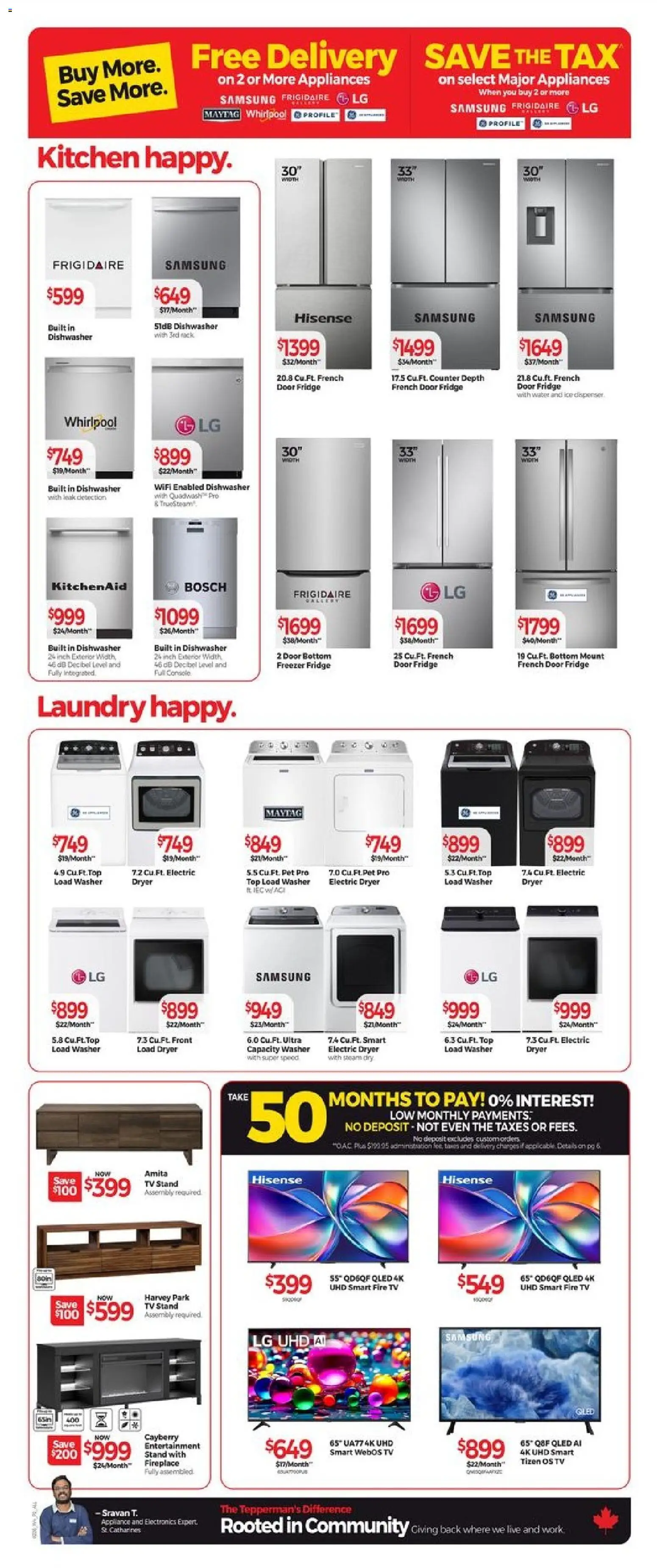 Tepperman's flyer valid from 20.02.2026 | Page: 3 | Products: Tv, Freezer, Dryer, Dishwasher