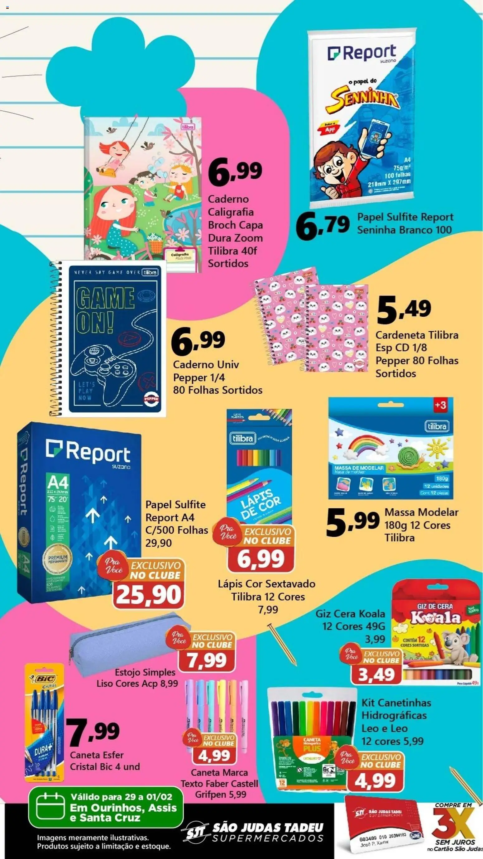 São Judas Tadeu Folheto - válido de 29.01.2026 | Página: 2 | Produtos: Lápis, Caneta, Cera, Caderno
