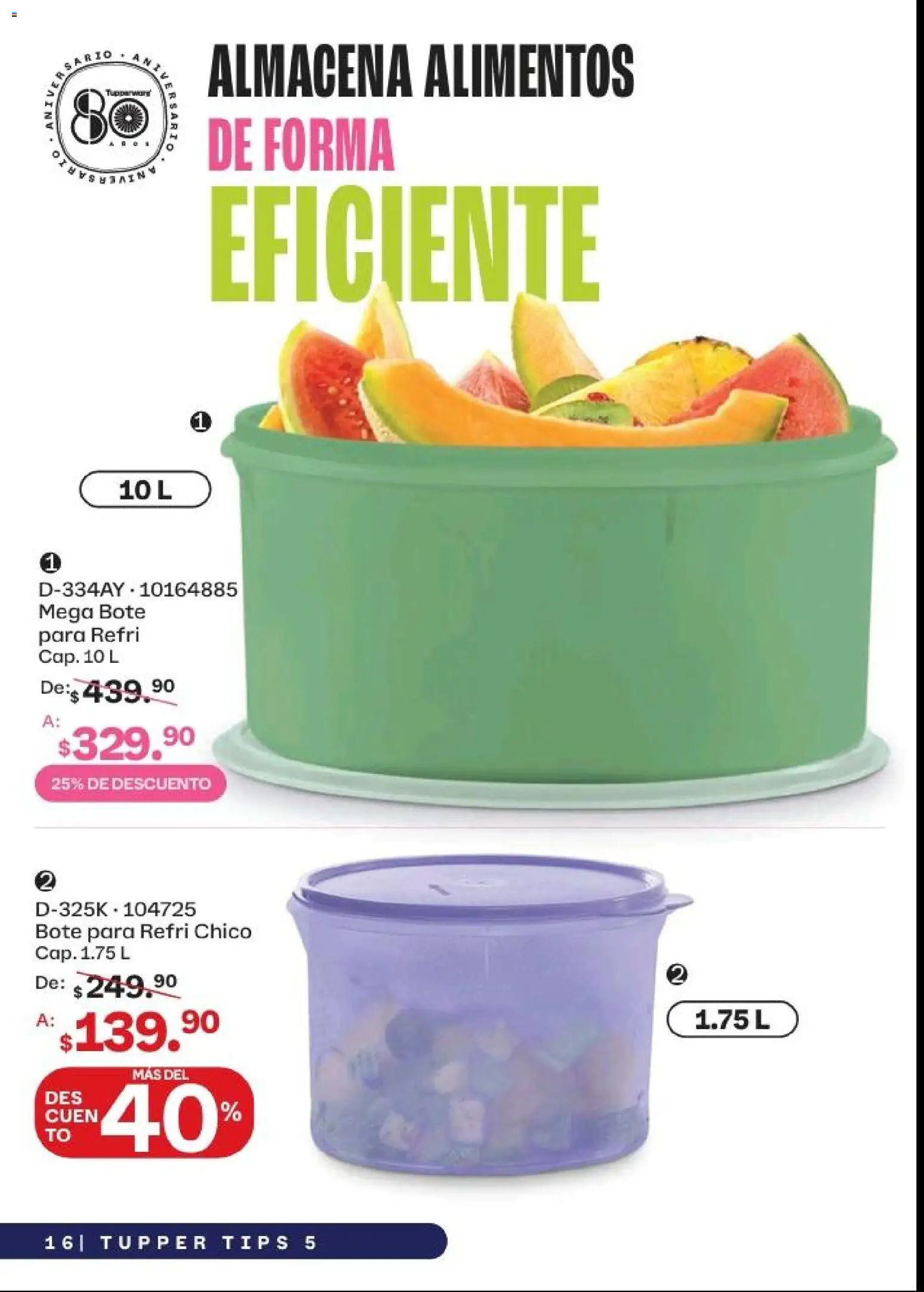 Nuevas ofertas de Tupperware válidas en toda la República Mexicana desde el 20.04.2026. ¡Encuentra las mejores ofertas en Tupperware catálogo! | Página: 16 | Productos: Tupper