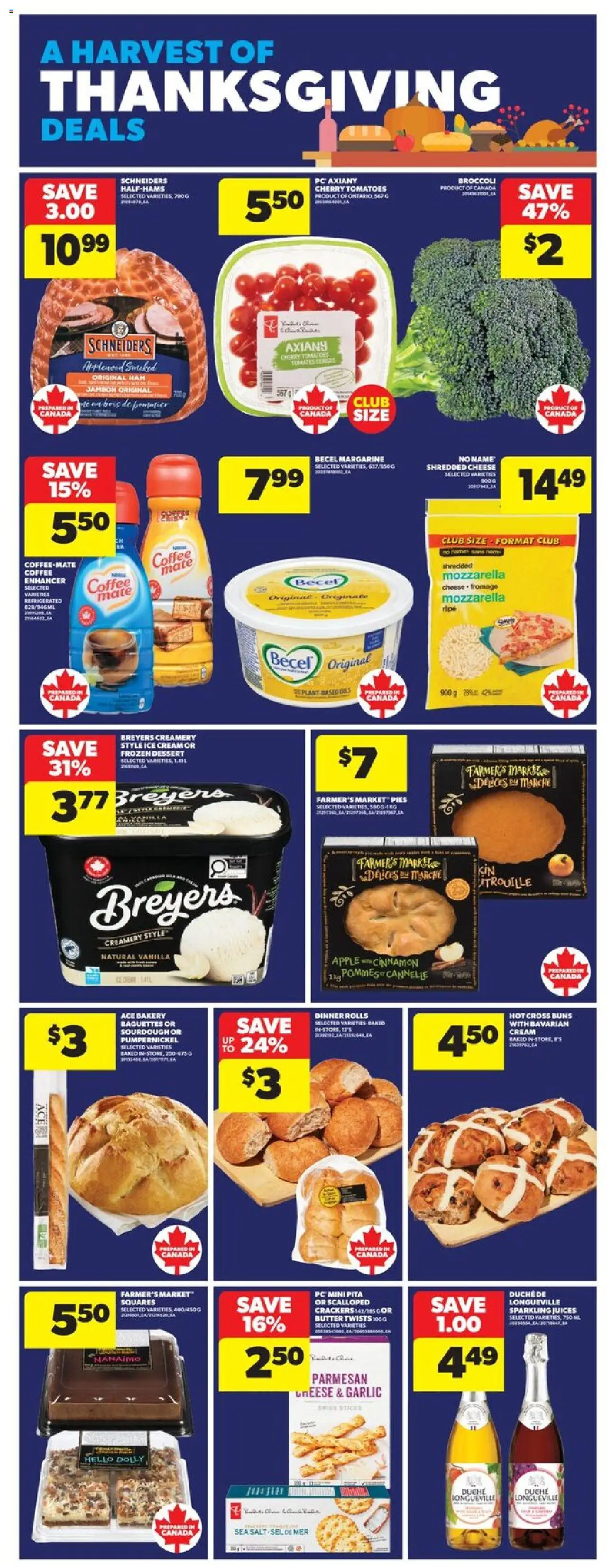 Real Canadian Superstore flyer valid from 02.10.2025 | Page: 7 | Products: Ice cream, PC, Bakery, Coffee