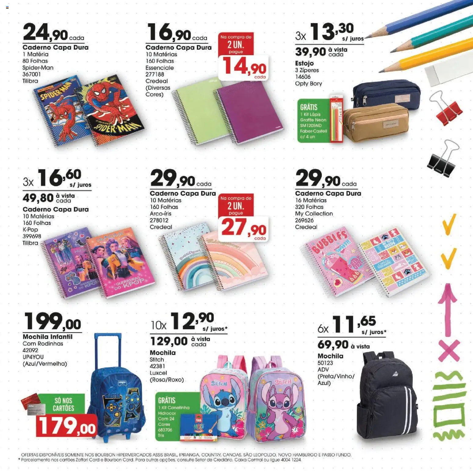 Zaffari Folheto - válido de 29.01.2026 | Página: 7 | Produtos: Lápis, Caixa, Mochila, Caderno