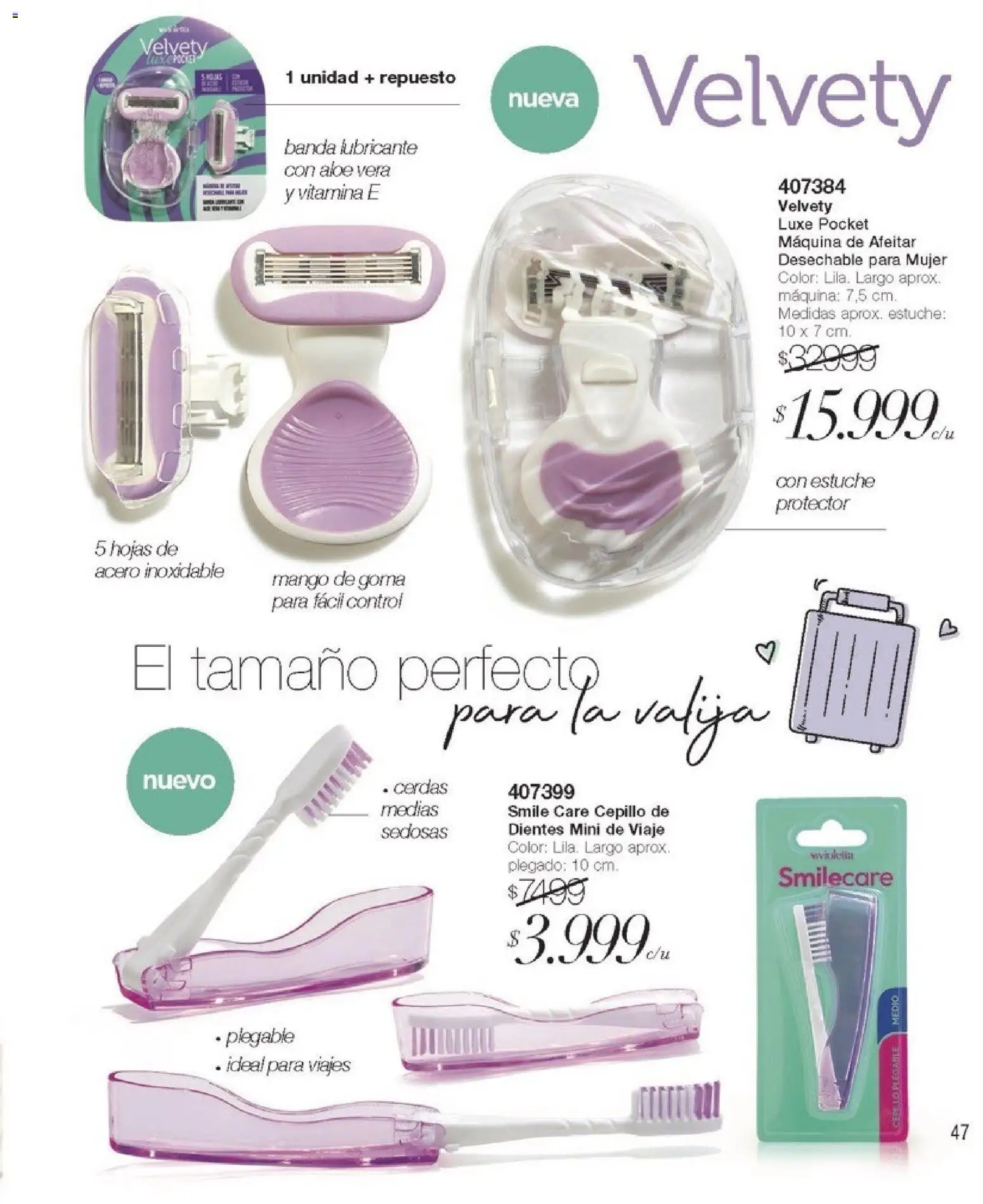 Violetta catálogo │ válido desde el 01.01.2026 | Página: 47 | Productos: Cepillo, Mango, Medias, Estuche