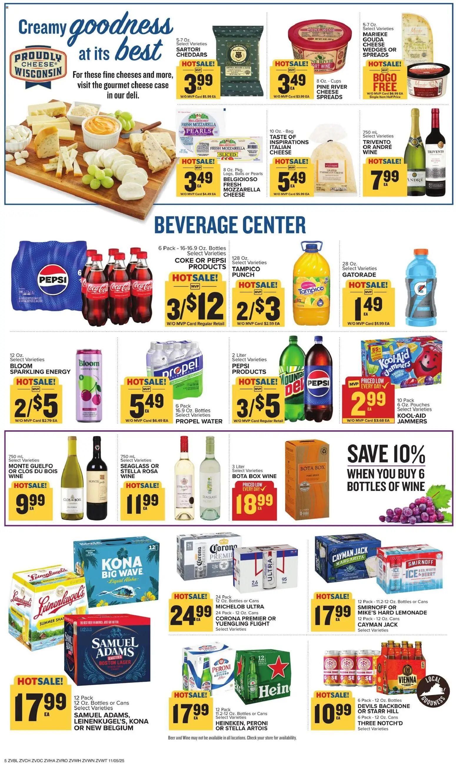 Food Lion Weekly Ad - valid from 05.11.2025 | Page: 9 | Products: Box, Wine, Beer, Water