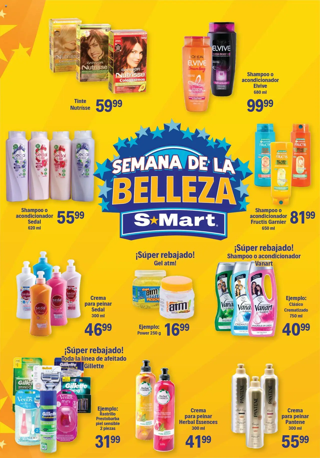 Nuevas ofertas de S-Mart válidas en toda la República Mexicana desde el 14.10.2025. ¡Encuentra las mejores ofertas en S-Mart - Folleto de Feria - Juarez! | Página: 3 | Productos: Rastrillo, Espuma, Mascarilla, Acondicionador