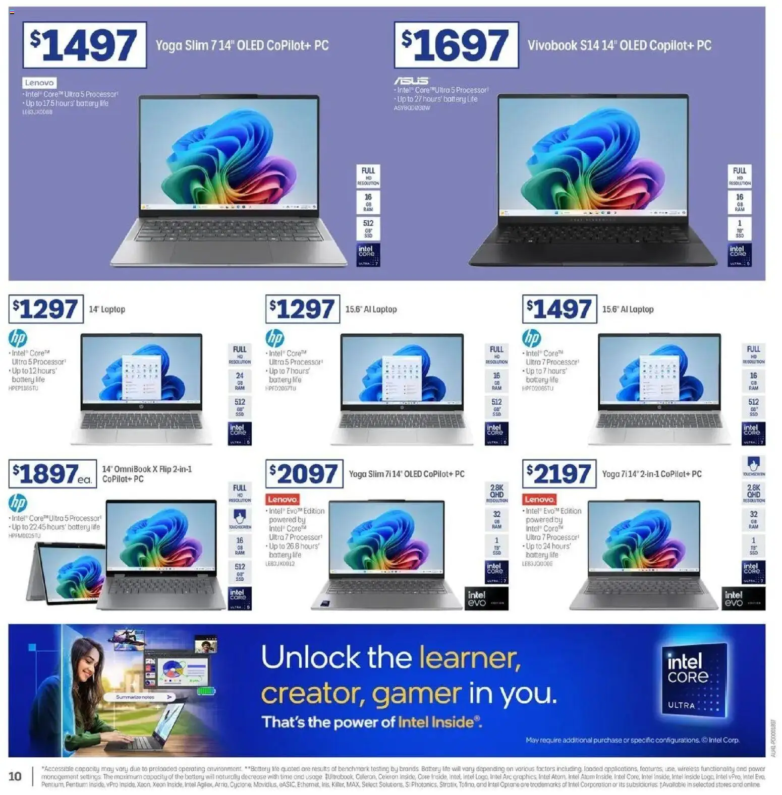 Officeworks catalogue - valid from 31.03.2026 | Page: 10 | Products: Battery, Pc, Laptop