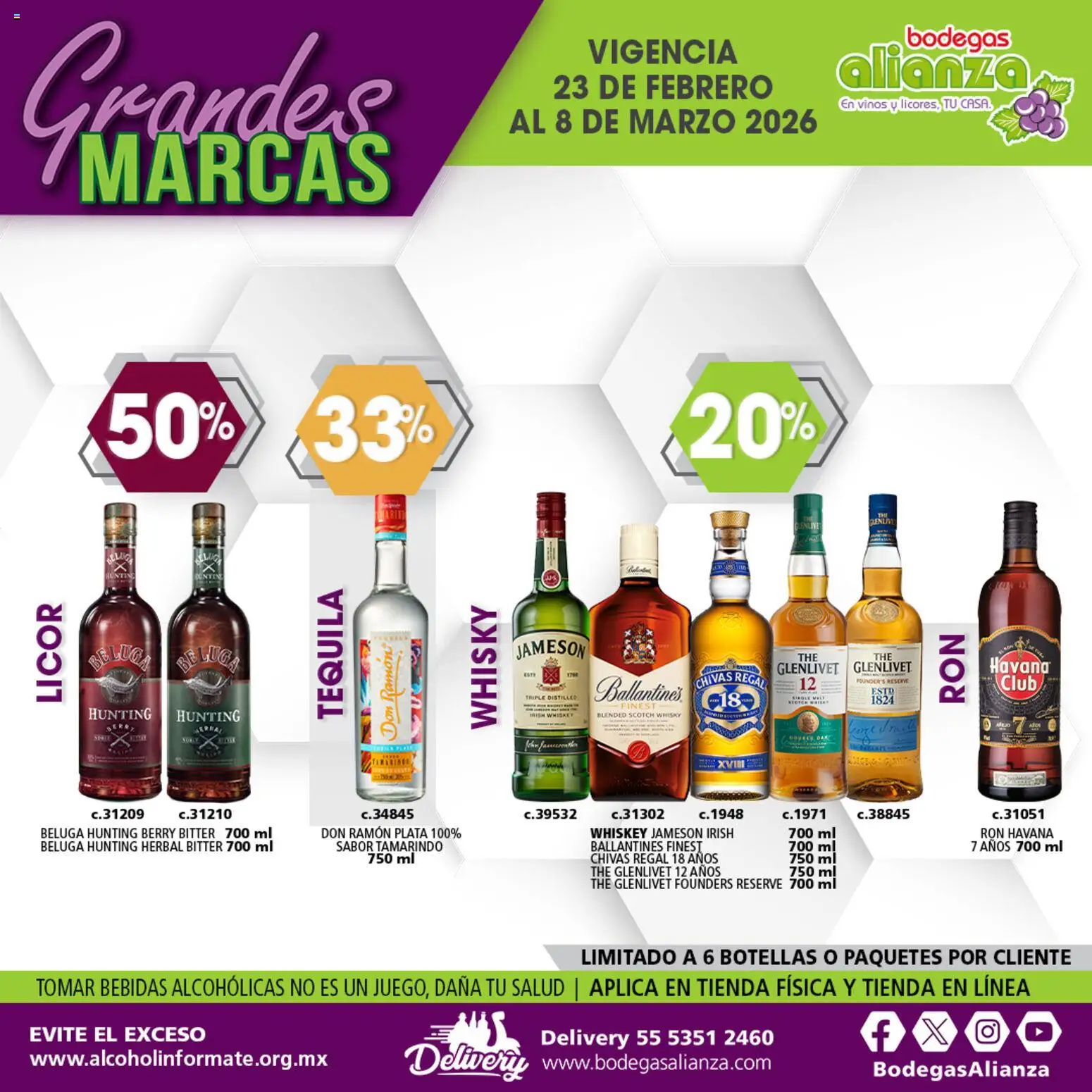 Nuevas ofertas de Bodegas Alianza válidas en toda la República Mexicana desde el 23.02.2026. ¡Encuentra las mejores ofertas en Bodegas Alianza catálogo Grandes Marcas! | Página: 10 | Productos: Whiskey, Tequila, Whisky