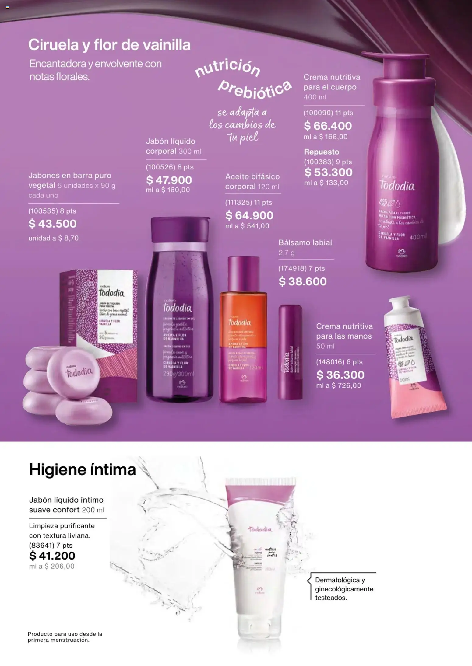 Natura revista - valida desde el 02.01.2026 | Página: 104 | Productos: Crema, Bálsamo, Jabón líquido, Jabón