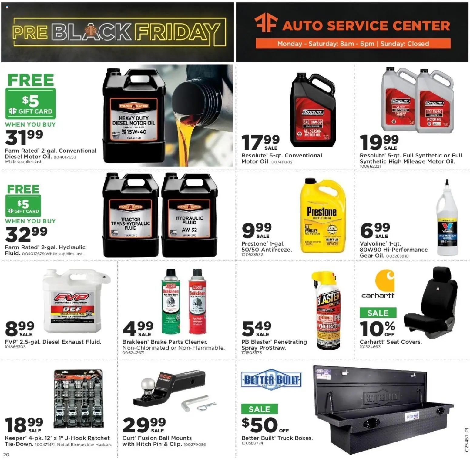 Mills Fleet Farm Weekly Ad - valid from 06.11.2025 | Page: 20 | Products: Fusion, Pin, Ratchet, Motor Oil