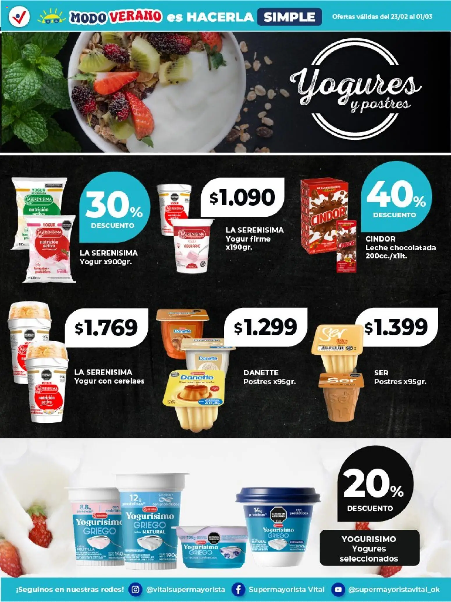 Vital - Especial de frescos │ válido desde el 23.02.2026 | Página: 3 | Productos: Leche, Yogur, Chocolatada