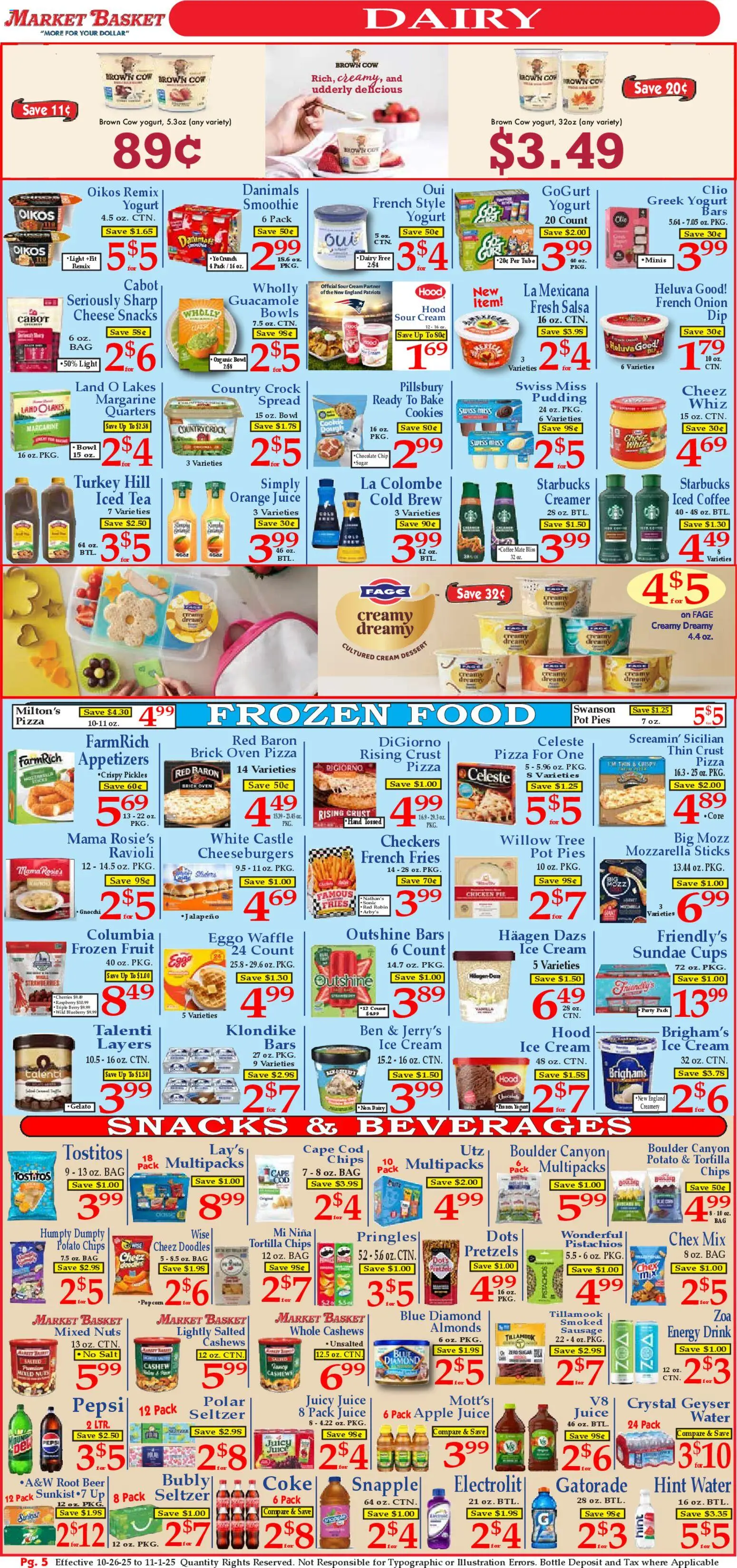Market Basket Ad - valid from 26.10.2025 | Page: 5 | Products: Pizza, Chips, Salt, Sausage