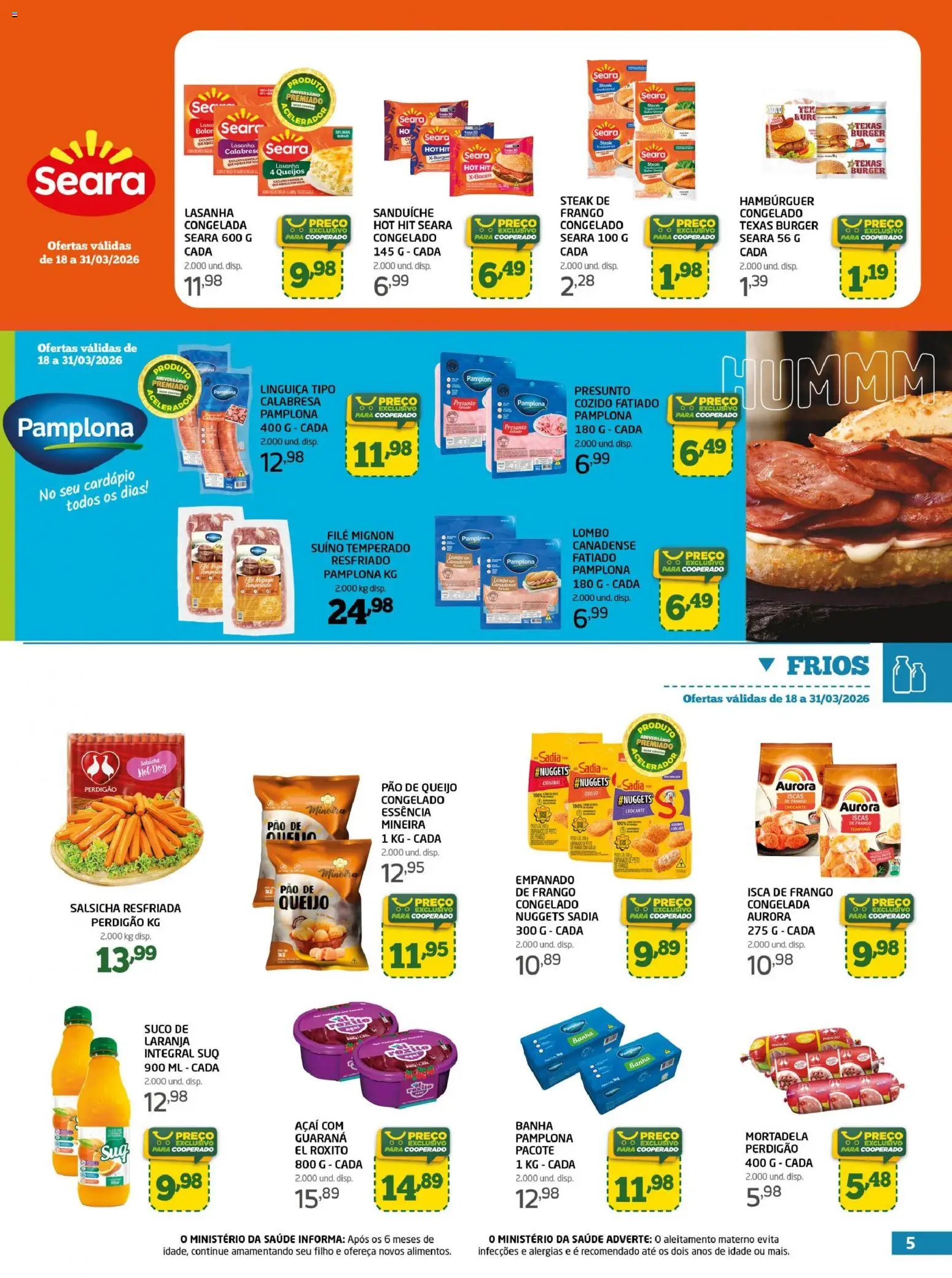 Cooper Folheto - válido de 18.03.2026 | Página: 5 | Produtos: Mortadela, Sanduíche, Frango, Pão de queijo