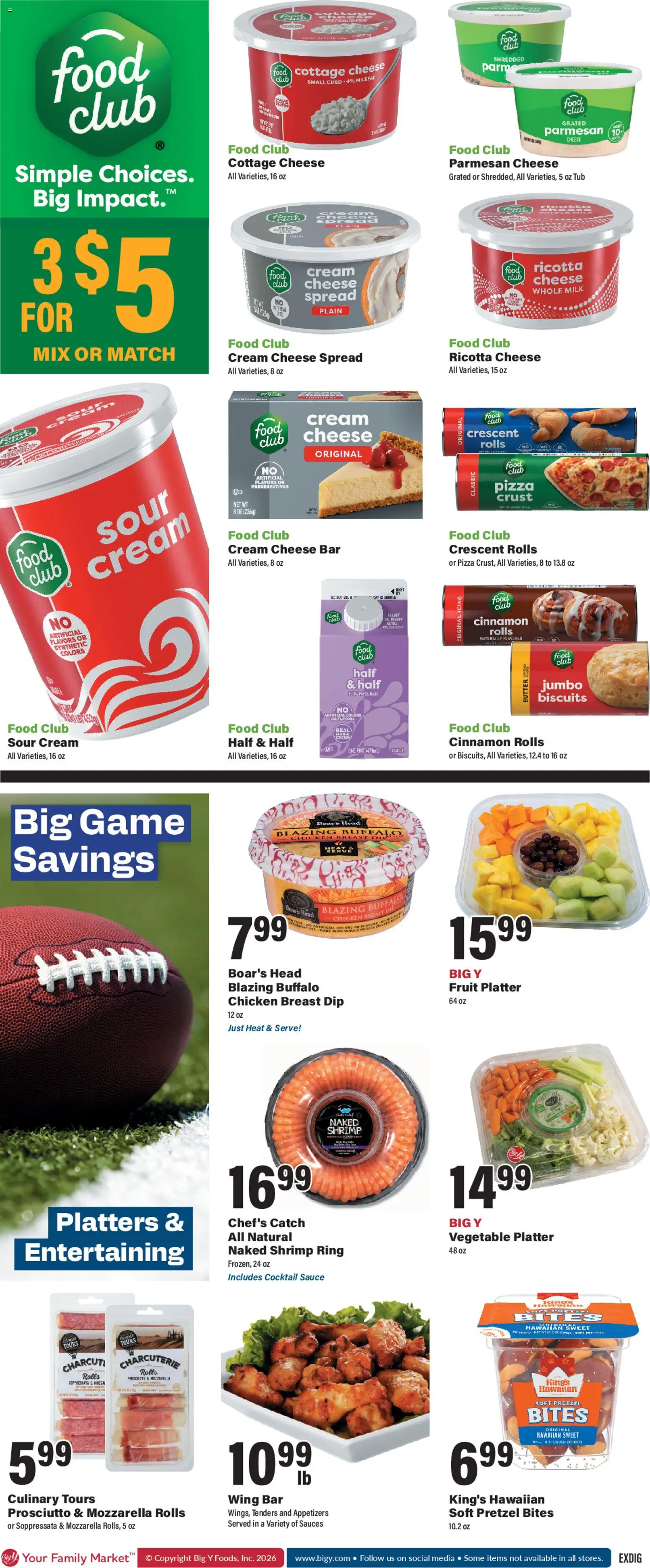 Big Y Weekly Ad - valid from 15.01.2026 | Page: 2 | Products: Butter, Cheese, Pizza, Cottage cheese