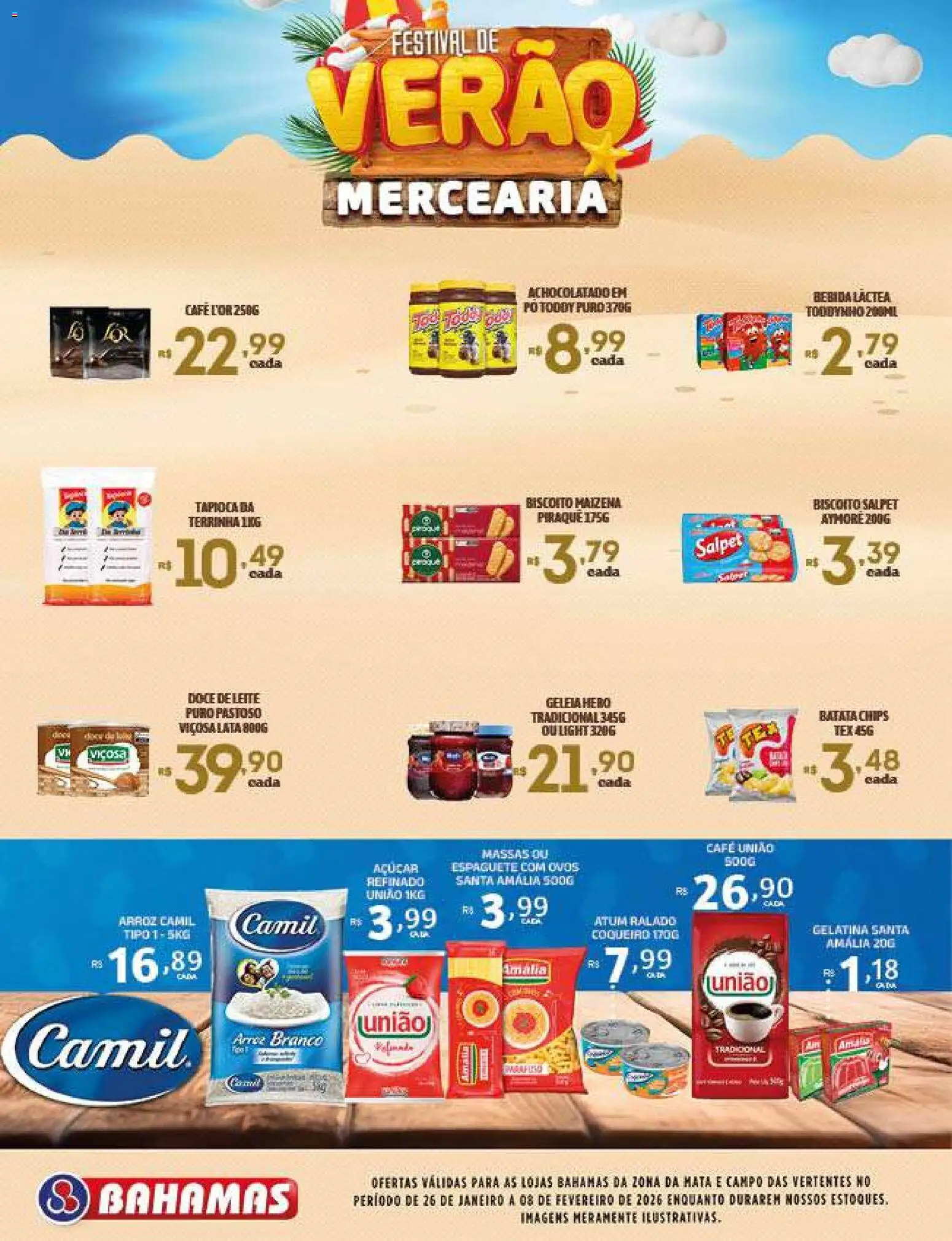Bahamas Supermercados Folheto - válido de 26.01.2026 | Página: 4 | Produtos: Arroz, Açúcar, Atum, Gelatina
