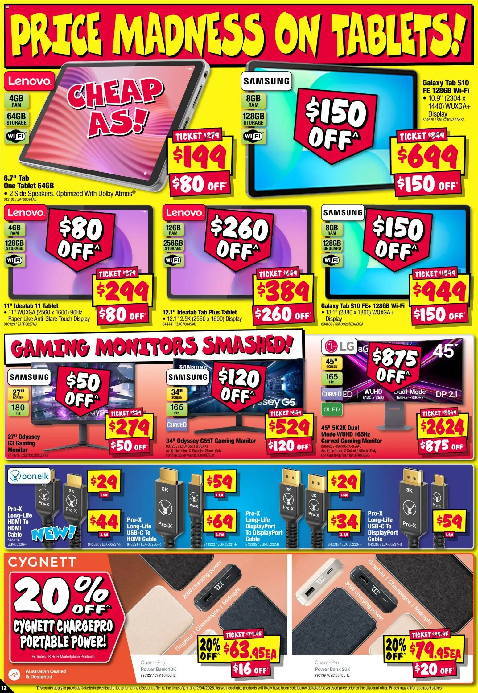JB Hi-Fi catalogue - valid from 16.04.2026 | Page: 12 | Products: Tablet, Monitor, Portable, Screen