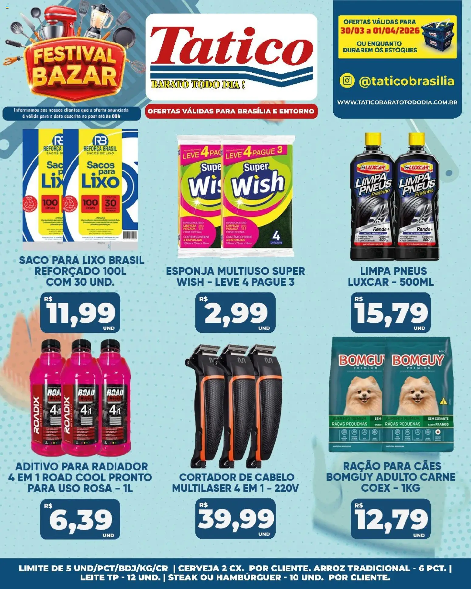 Tatico Folheto - válido de 30.03.2026 | Página: 4 | Produtos: Saco para lixo, Leite, Radiador, Cortador