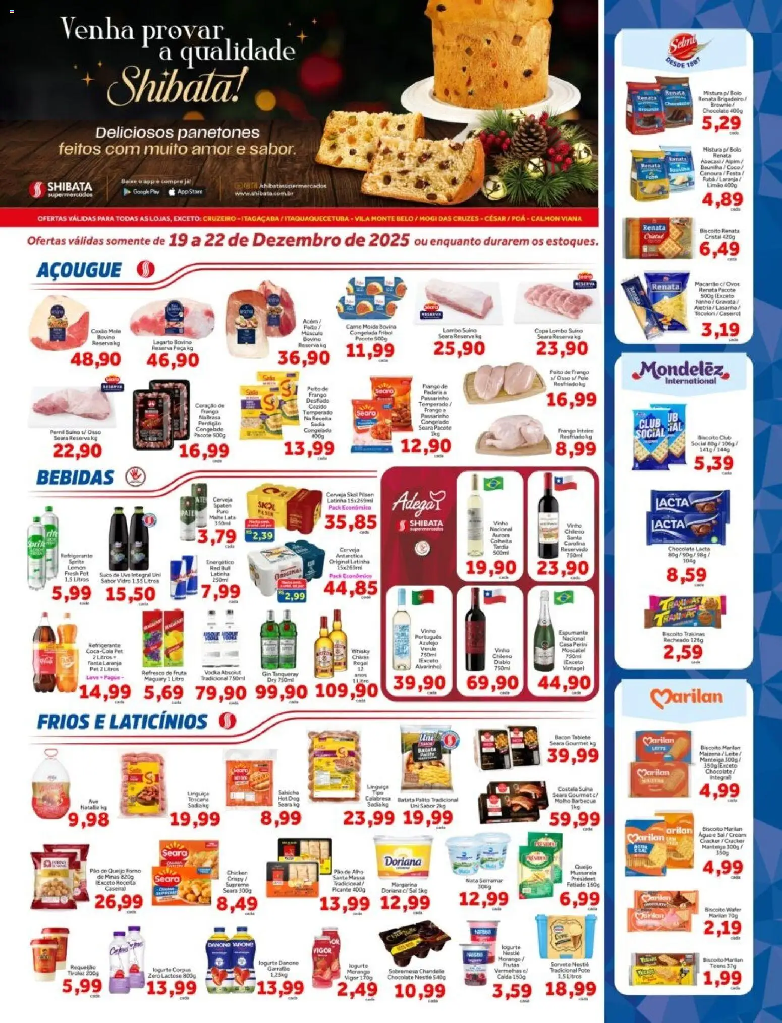 Shibata Folheto - válido de 19.12.2025 | Página: 1 | Produtos: Manteiga, Vodka, Frango, Pão de queijo