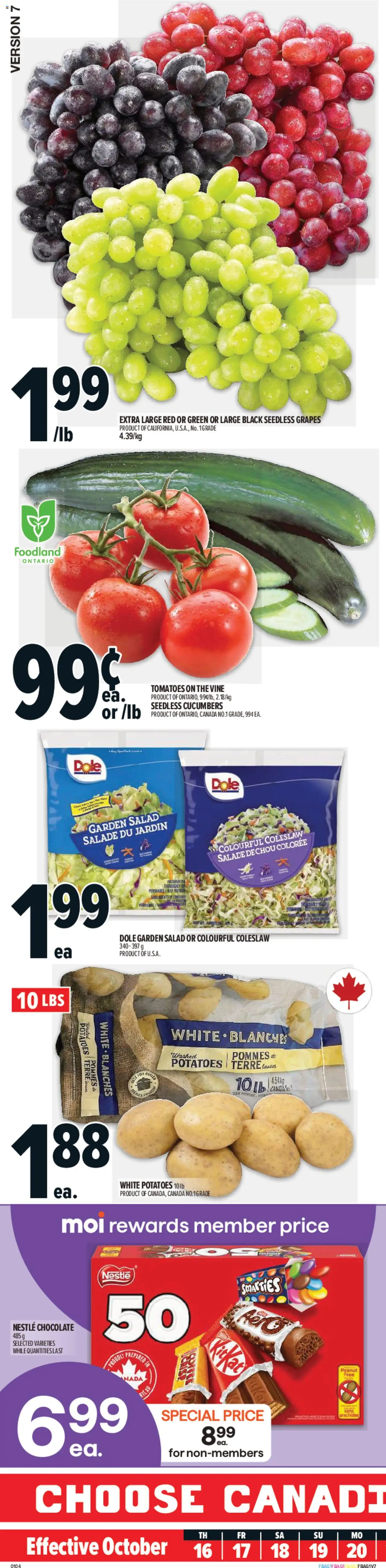 Metro flyer valid from 16.10.2025 | Page: 1 | Products: Cucumbers, Potatoes, Chocolate, Tomatoes