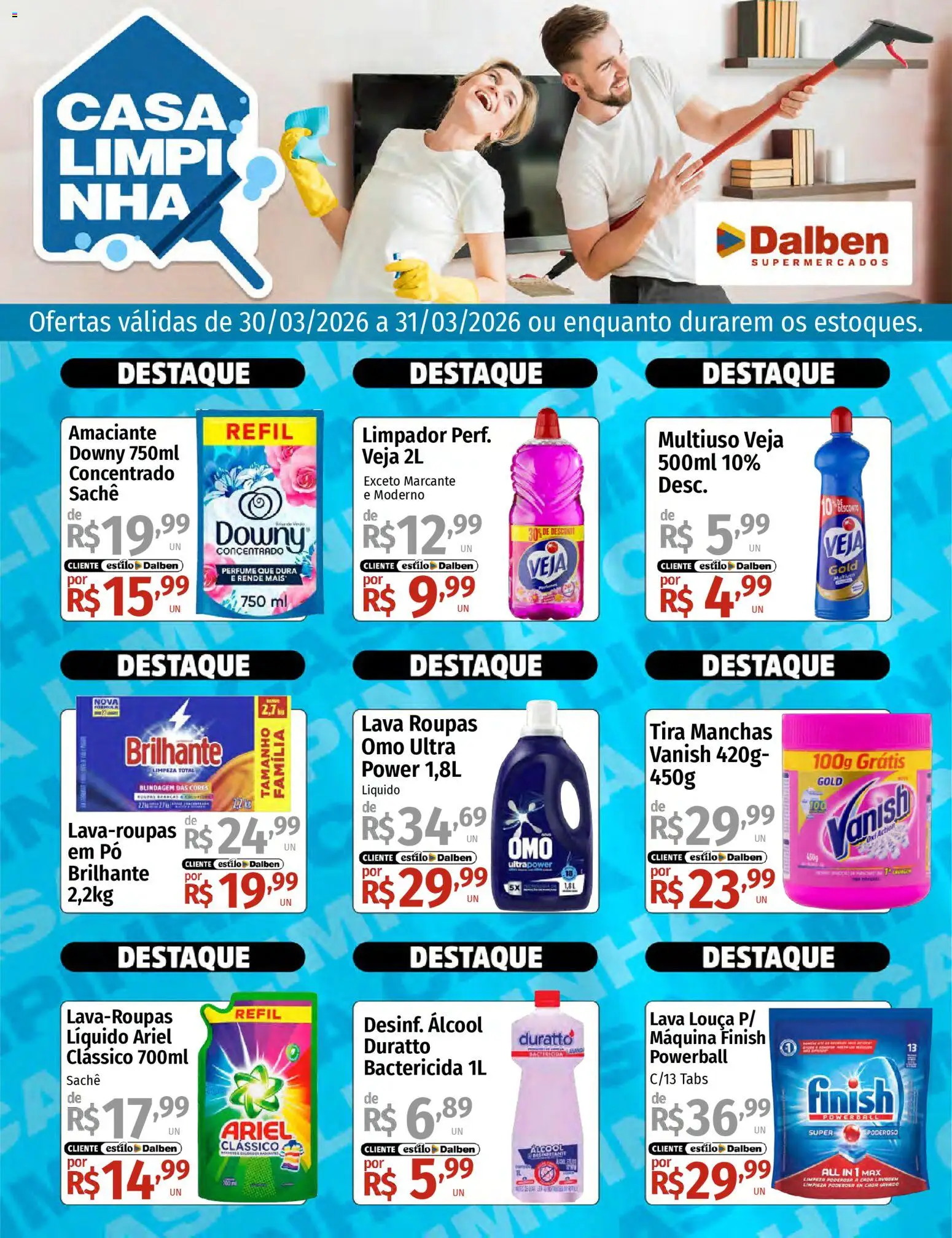 Supermercado Dalben Folheto - válido de 30.03.2026 | Página: 1 | Produtos: Perfume, Pó, Tira manchas, Amaciante