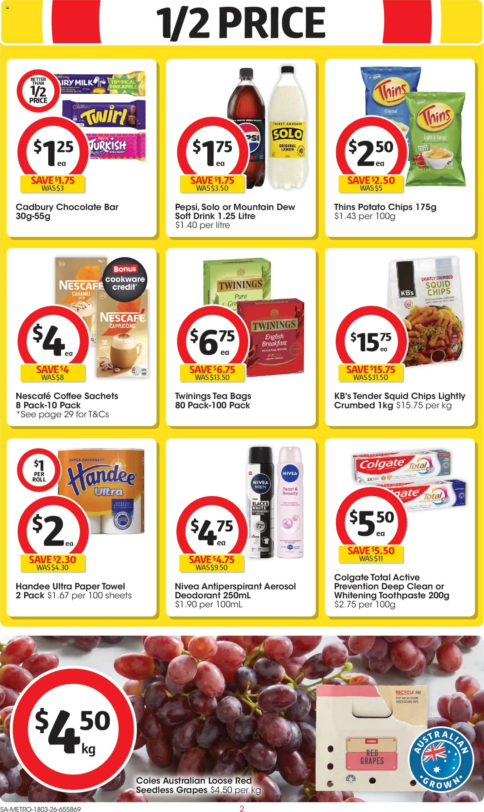 Coles catalogue - valid from 18.03.2026 | Page: 2 | Products: Chocolate, Pineapple, Chips, Lemon